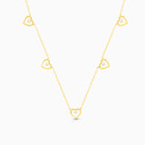 Heart Diamond Station Necklace