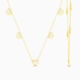 Heart Diamond Station Necklace