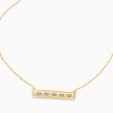 White Diamond Baguette Bar Necklace