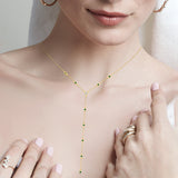 Marquise Diamond and Emerald Lariat