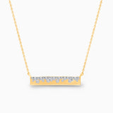 Bubble White Diamond Bar Necklace