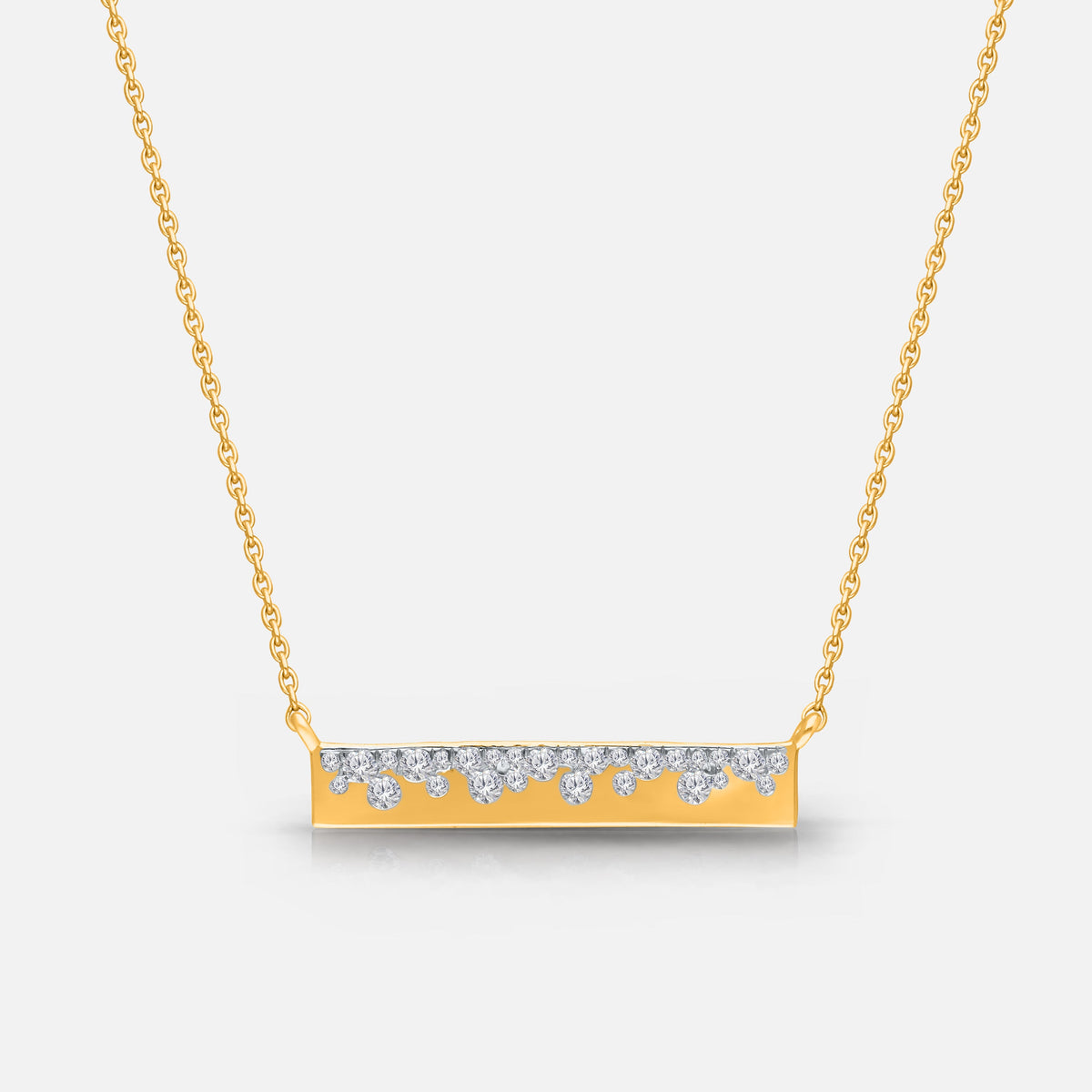 Bubble White Diamond Bar Necklace BOLD GOLD