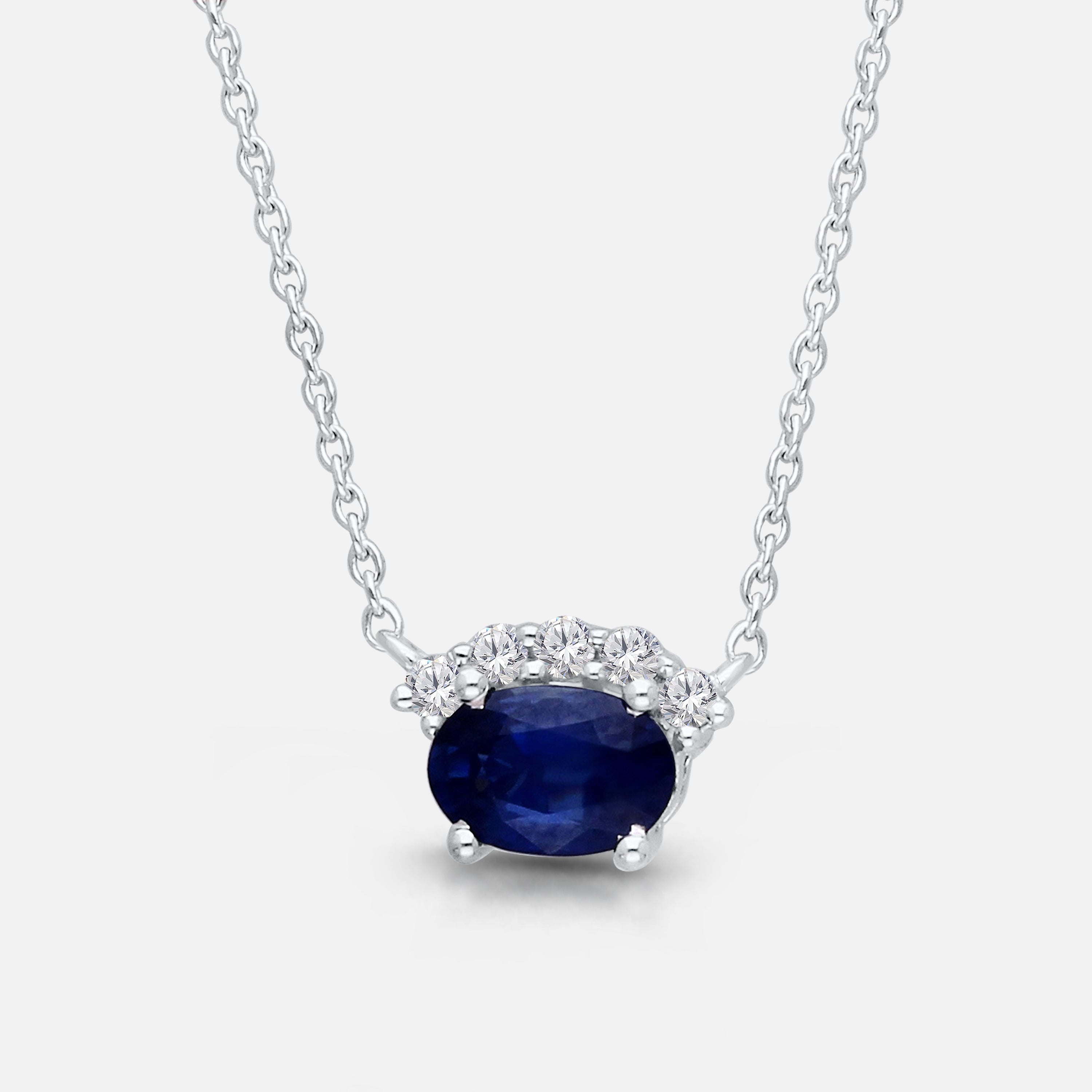 Crown of Diamonds Blue Sapphire Pendant Blue Sapphire