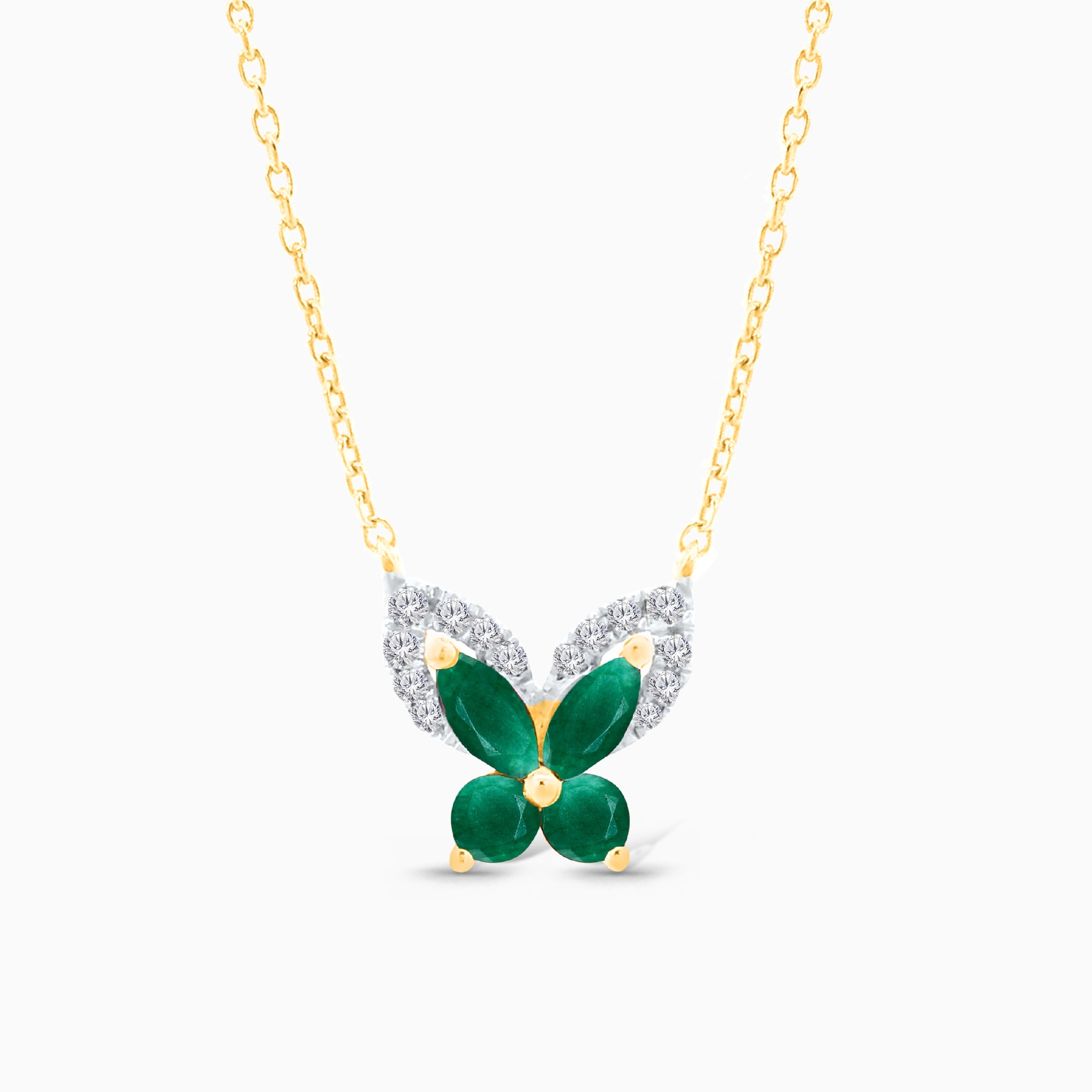Butterfly Emerald & Diamond Necklace