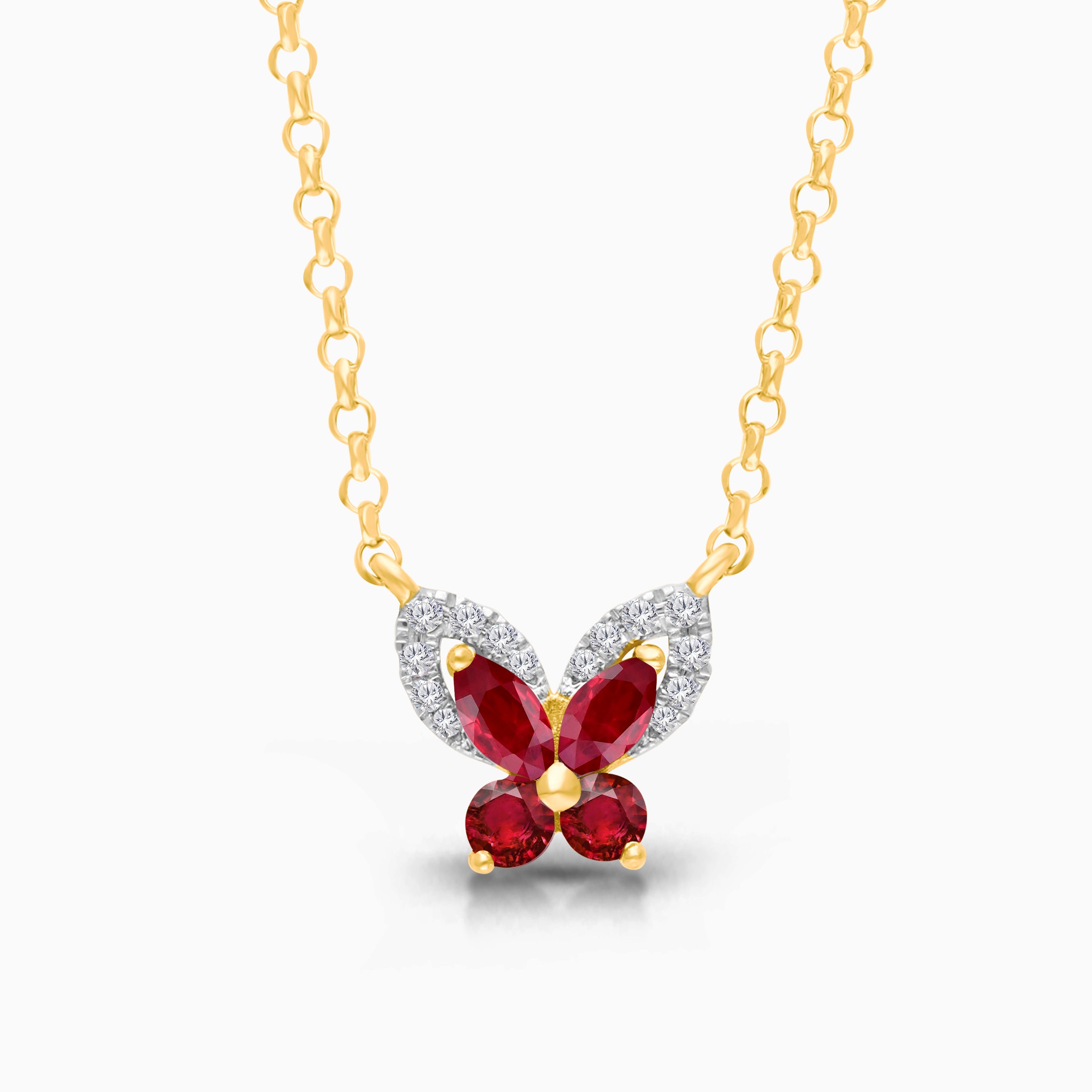 Ruby & Diamond Butterfly Pendant RUBY