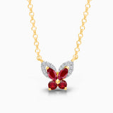 Ruby & Diamond Butterfly Pendant RUBY