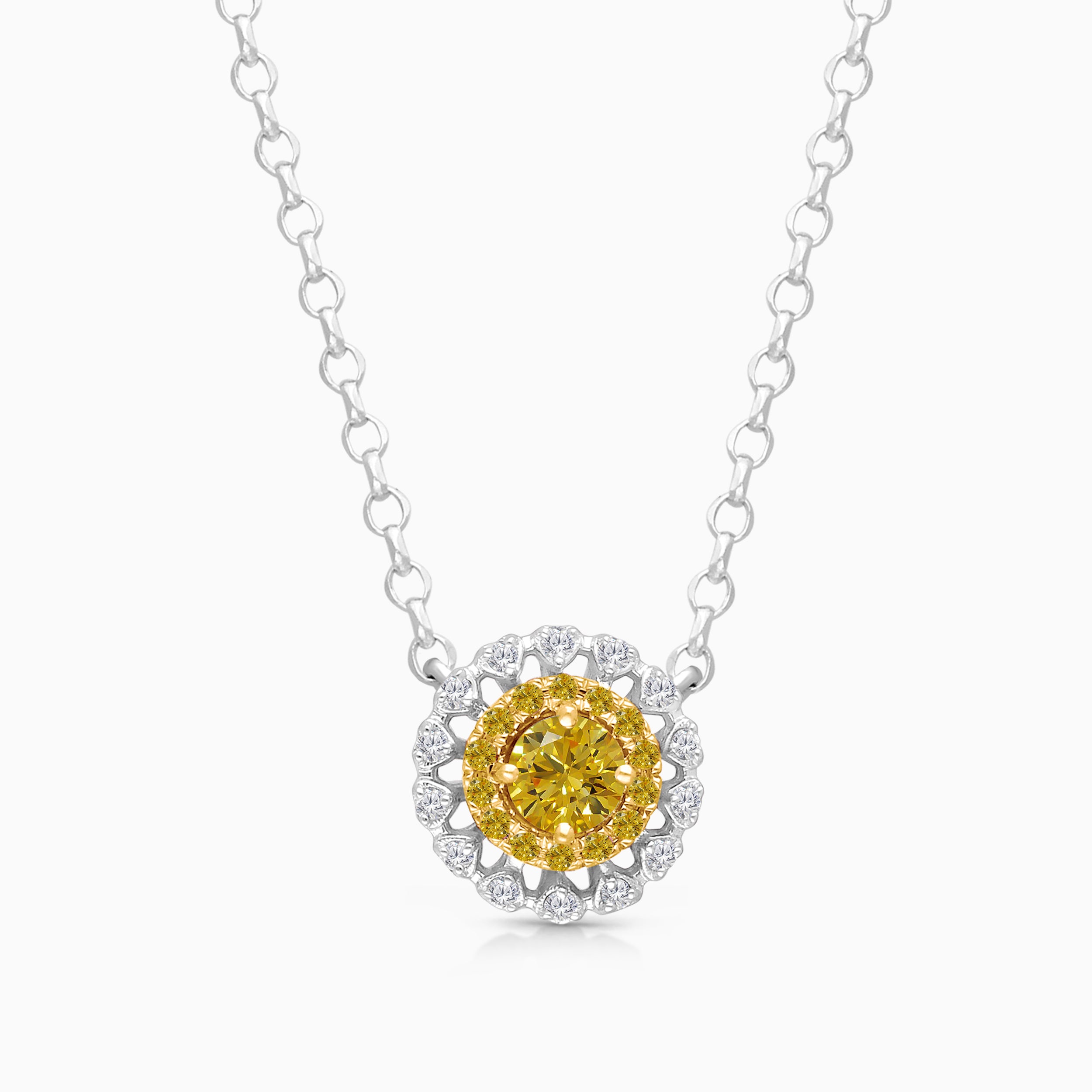 Solstice Yellow & White Diamond Pendant