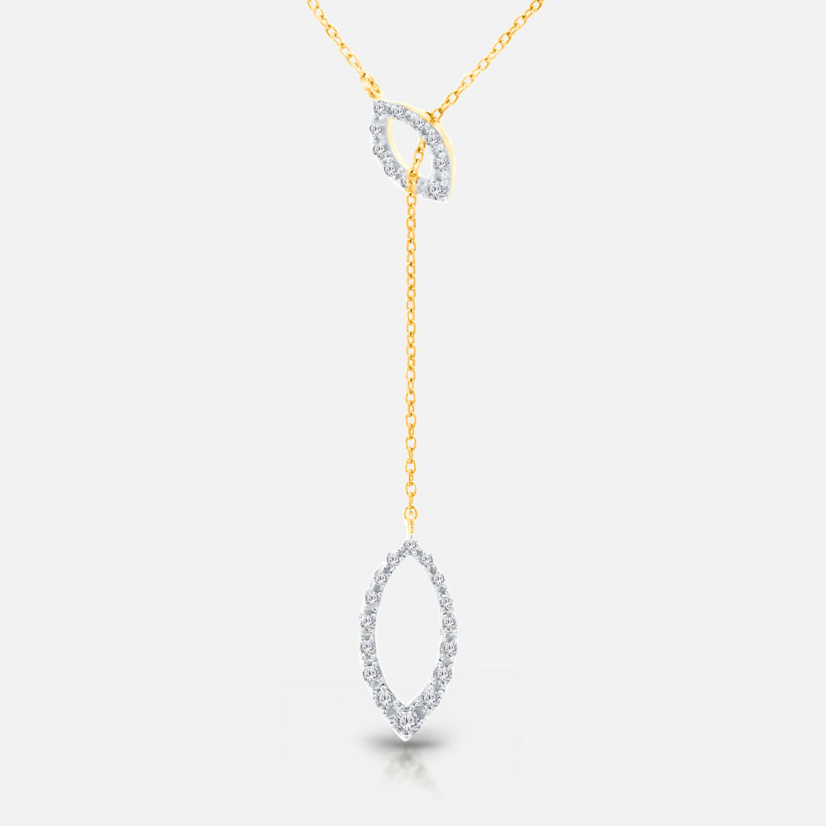 Diamond Leaf Lariat White Diamond
