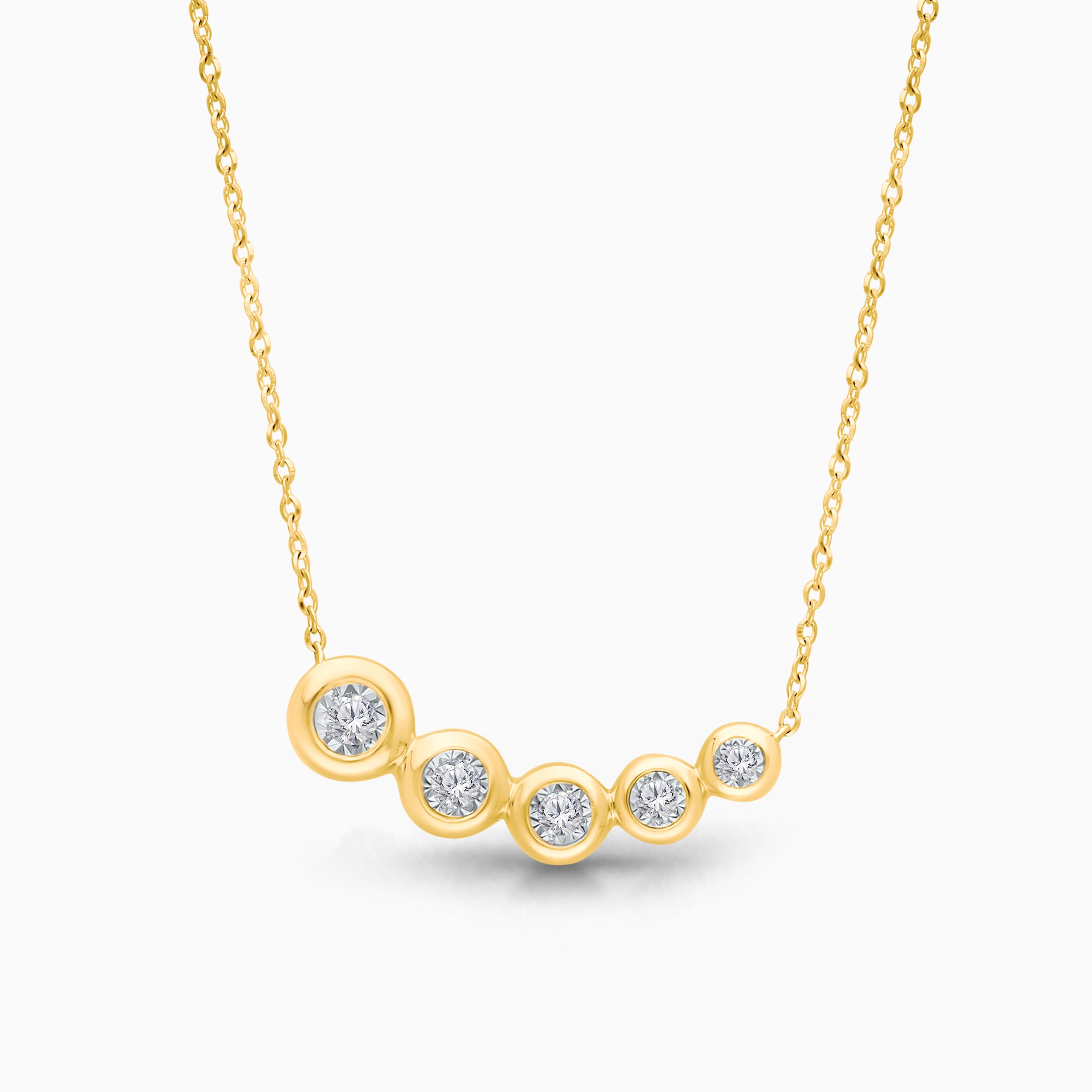 Graduating Bubble Diamond Necklace