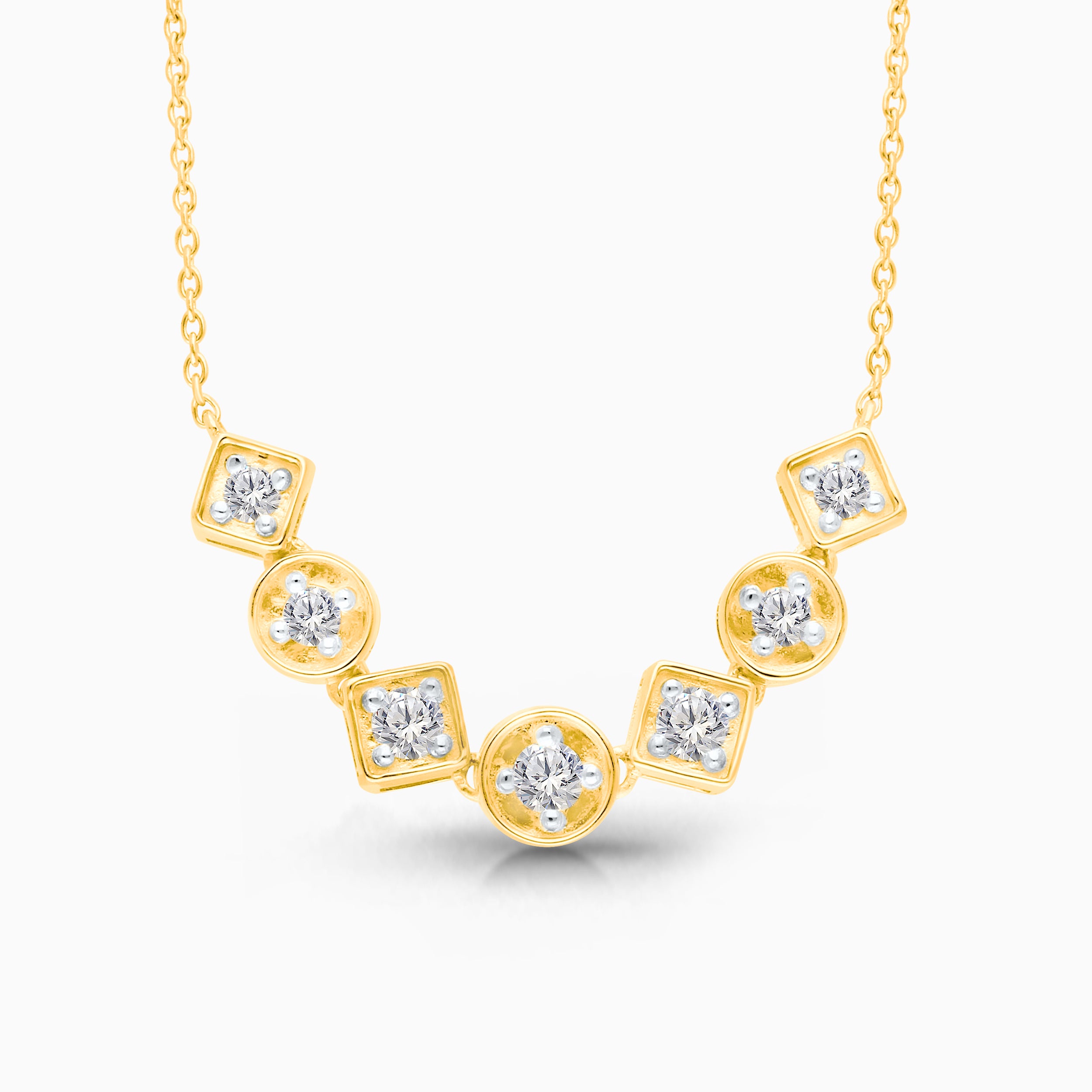 Multi Shaped Illusion Diamond Necklace