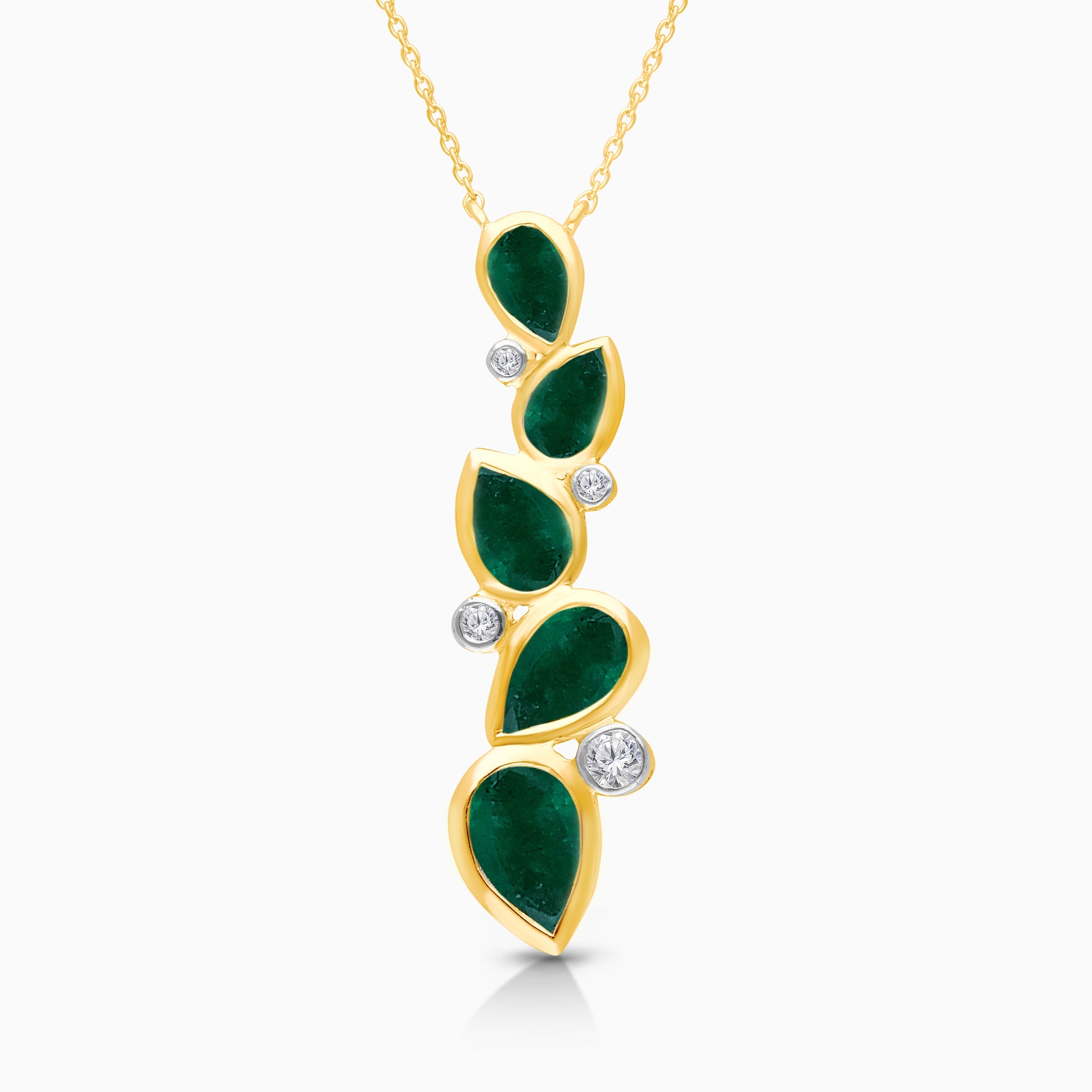 Emerald Leaves Diamond Necklace