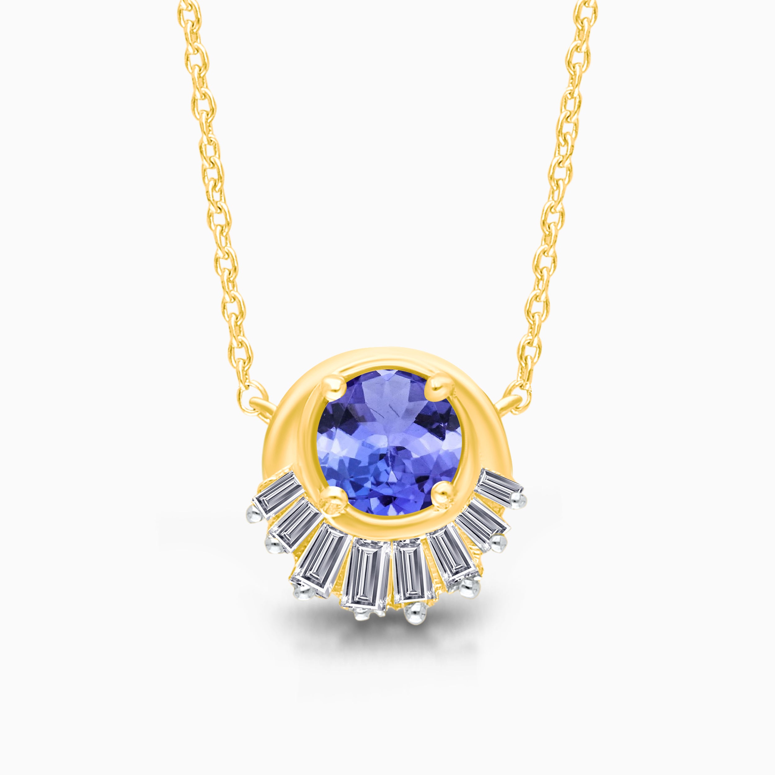 Diamond Burst Tanzanite & White Diamond Necklace