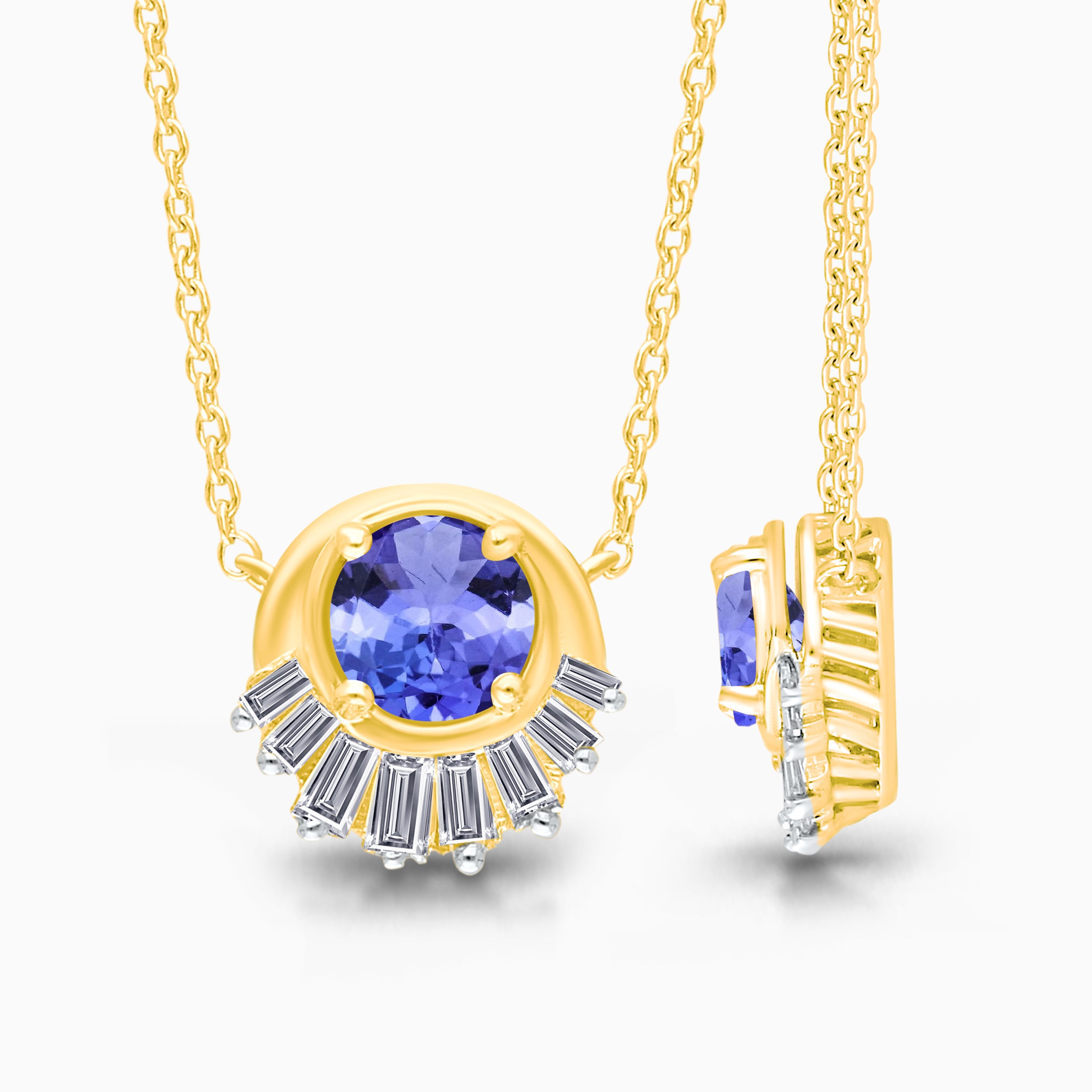 Diamond Burst Tanzanite & White Diamond Necklace