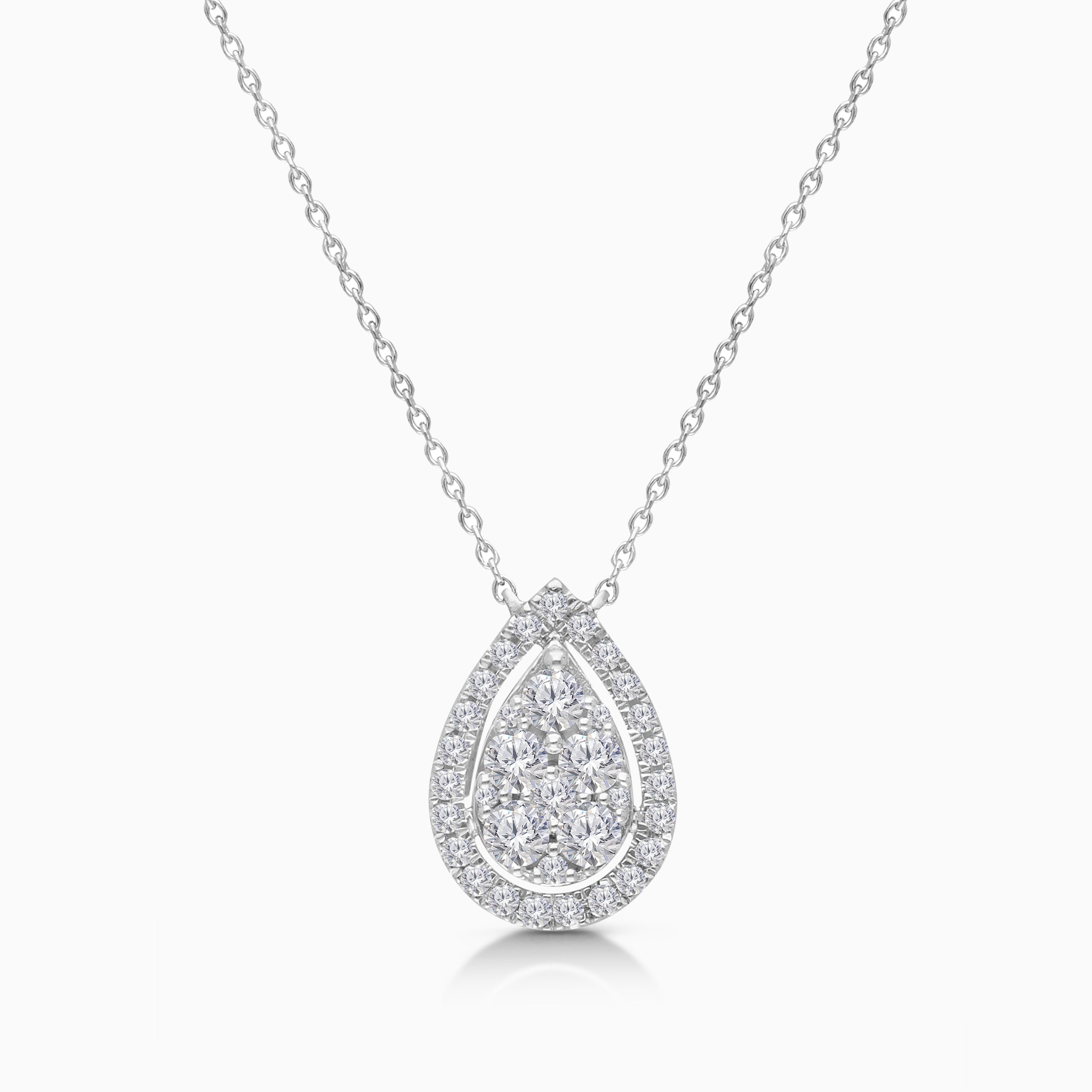 Pear Halo Diamond Necklace