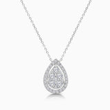 Pear Halo Diamond Necklace