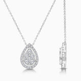 Pear Halo Diamond Necklace