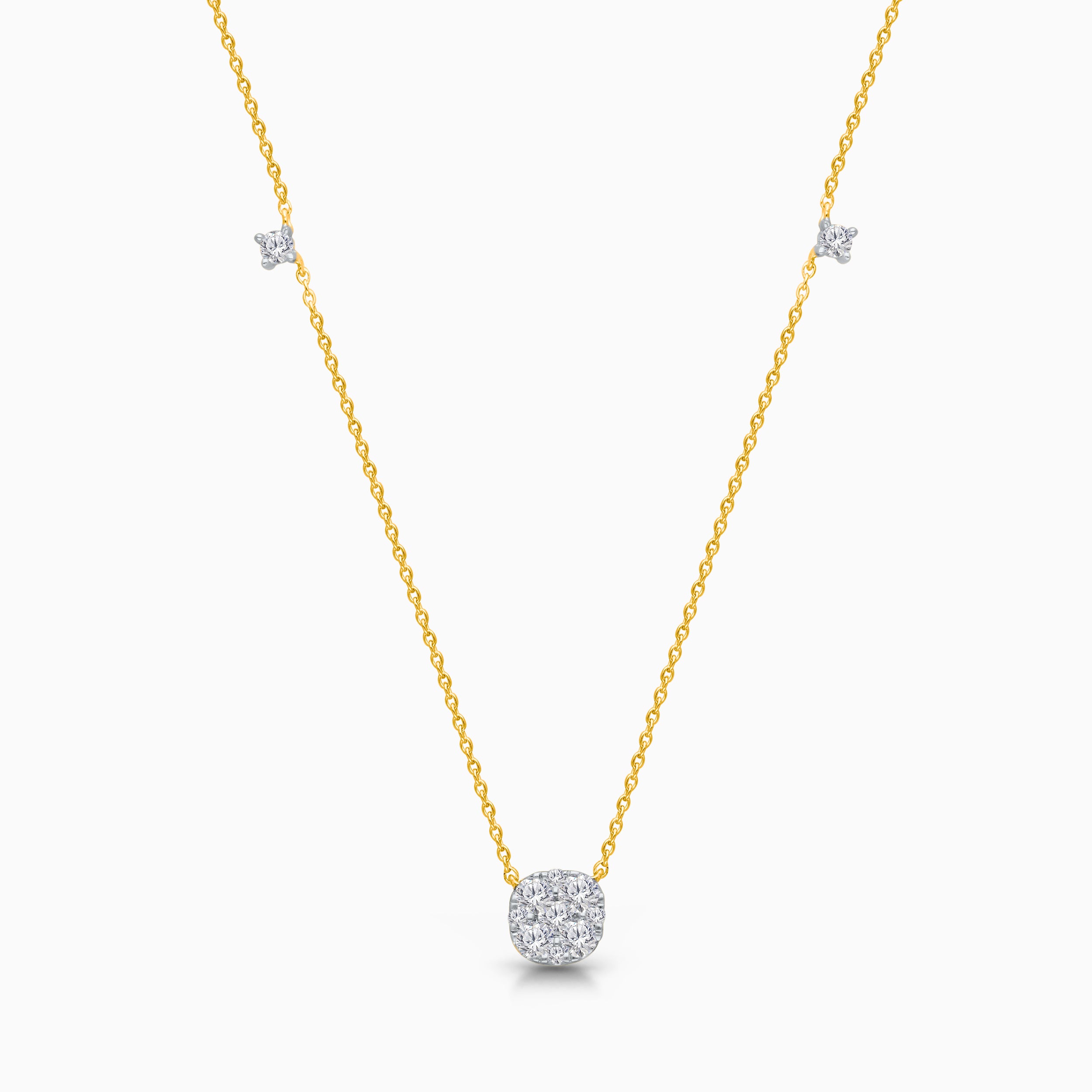 Mosaic Cushion Cut Diamond Necklace