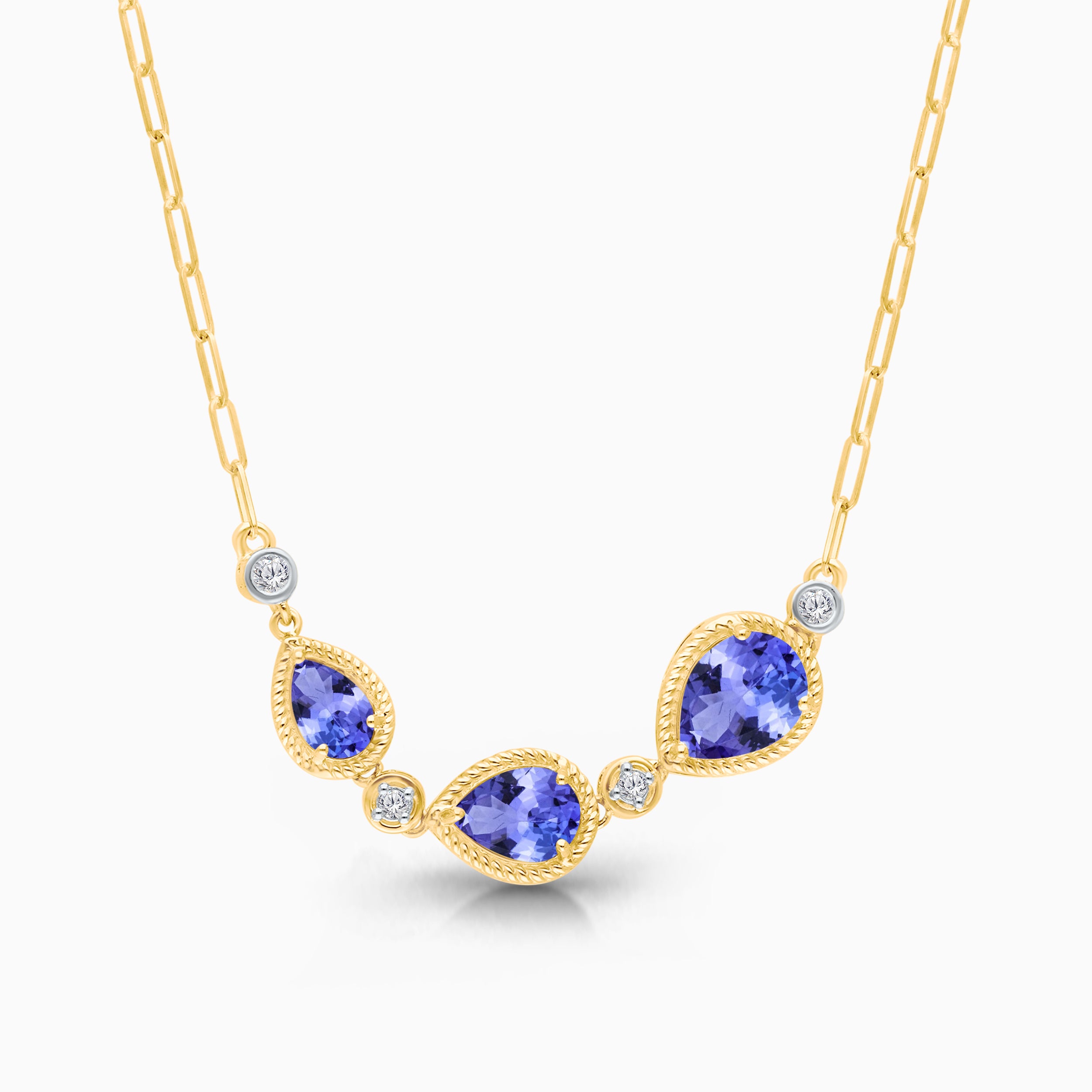 Tanzanite Reverse Tear Drop Chain Necklace