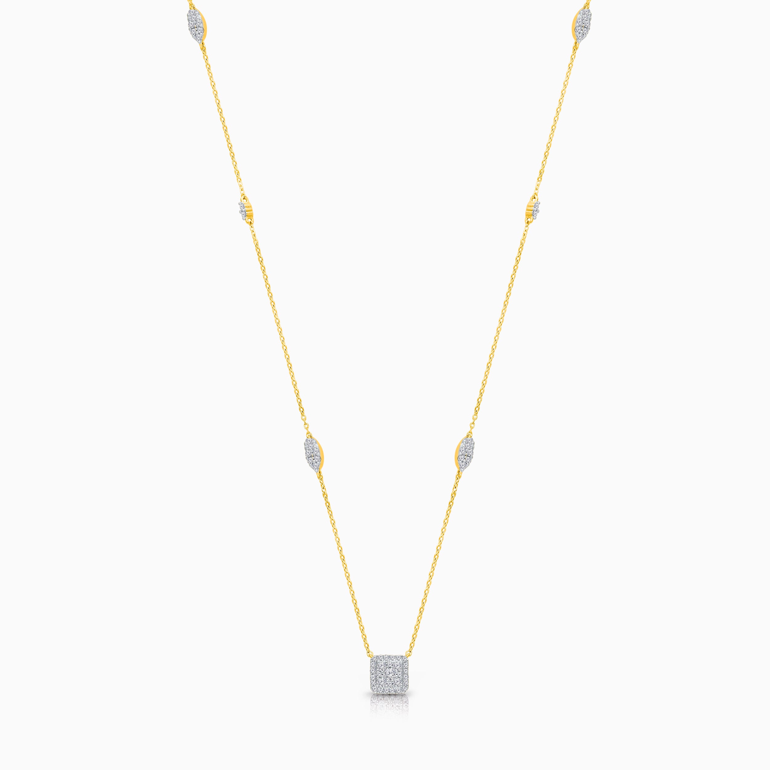 Pave Diamond Princess Chain Necklace