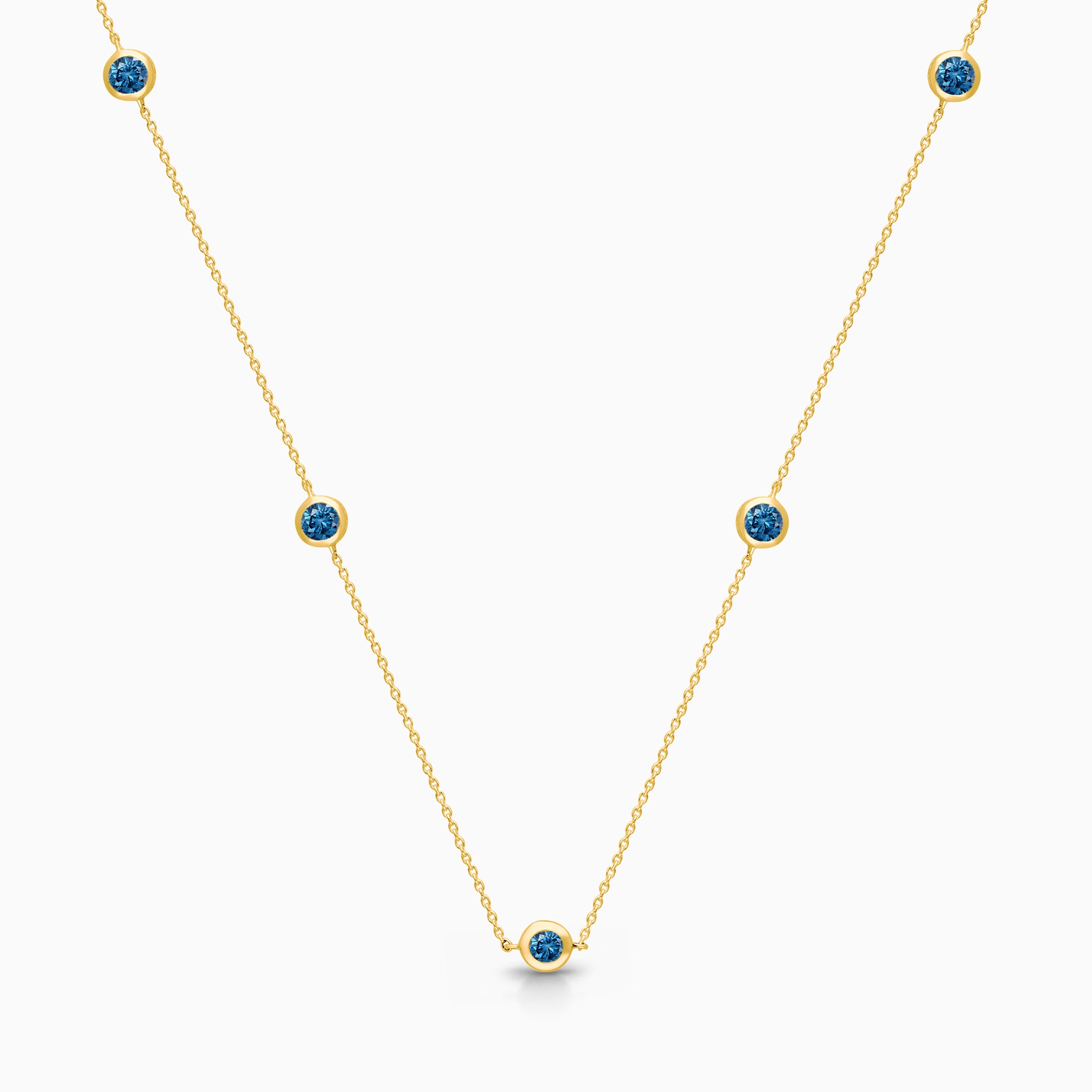 Bubble Blue Station Necklace