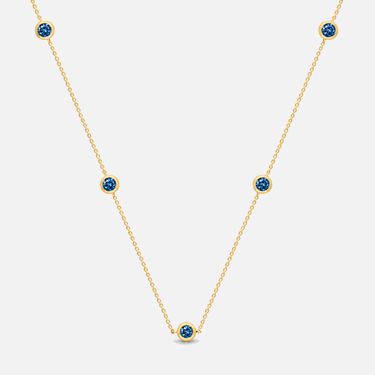 Bubble Blue Station Necklace BLUE TOPAZ