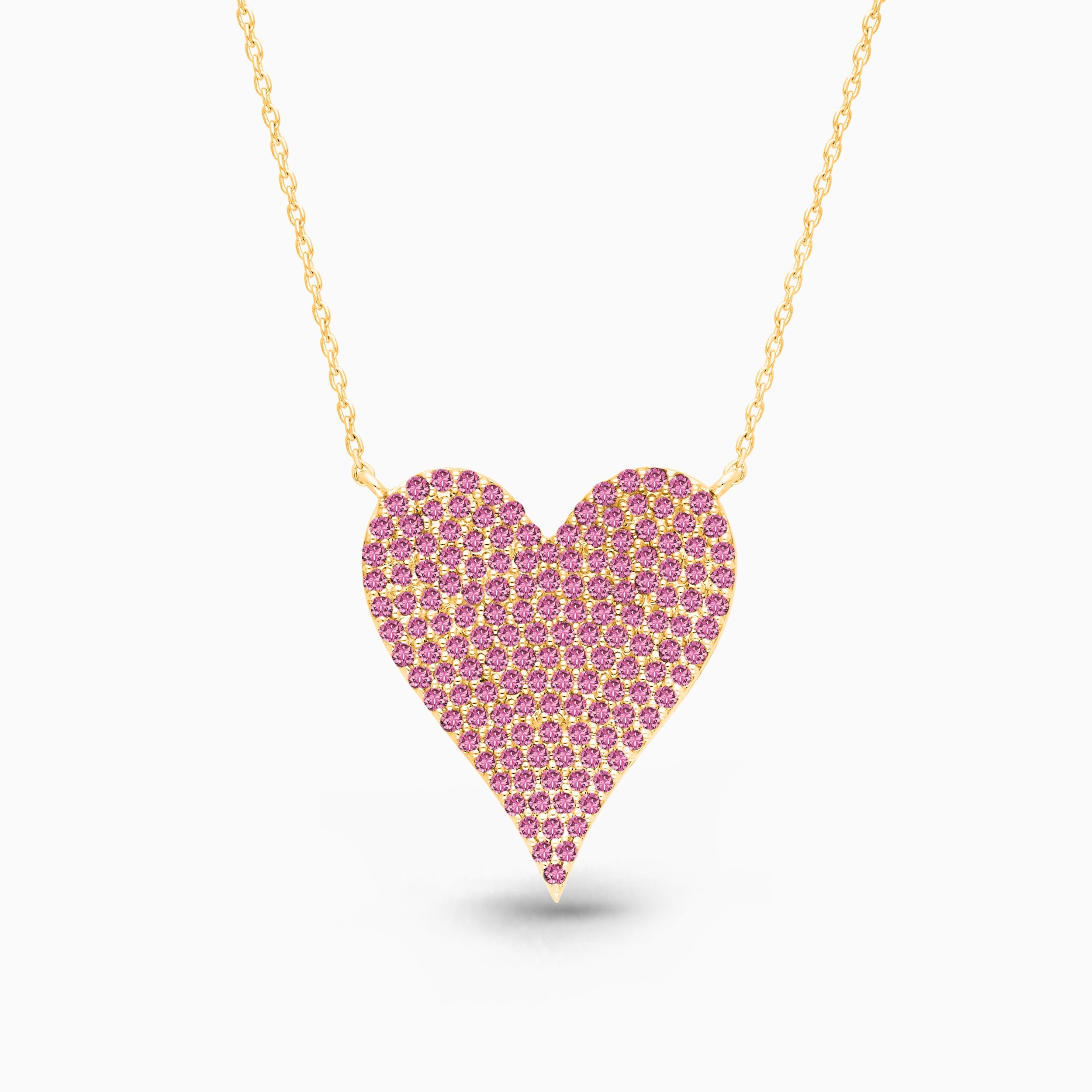 Dual Sided Pink Sapphire & Diamond Heart Necklace HEIRLOOM