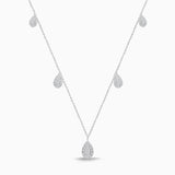 Pear Halo Diamond Charm Necklace