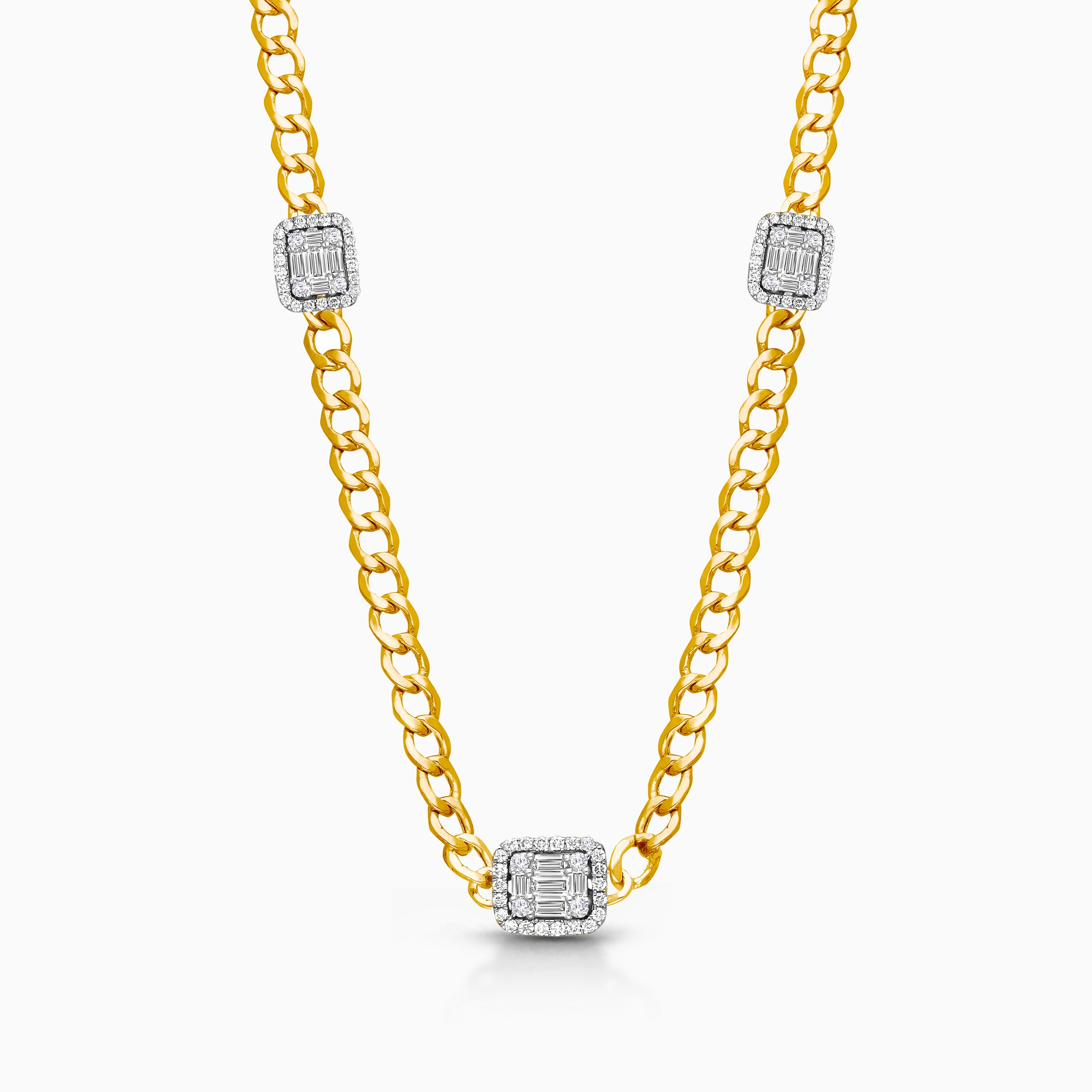Diamond Shield Chain Necklace