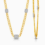Diamond Shield Chain Necklace