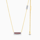 Baguette Ruby & Diamond Asymmetric Necklace