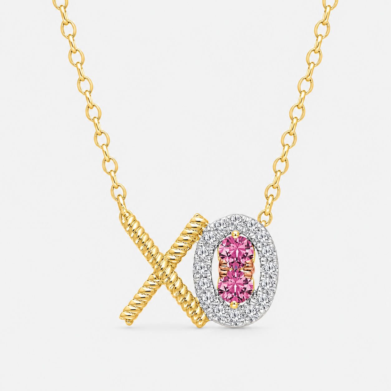 Hugs & Kisses Pendant Pink Sapphire