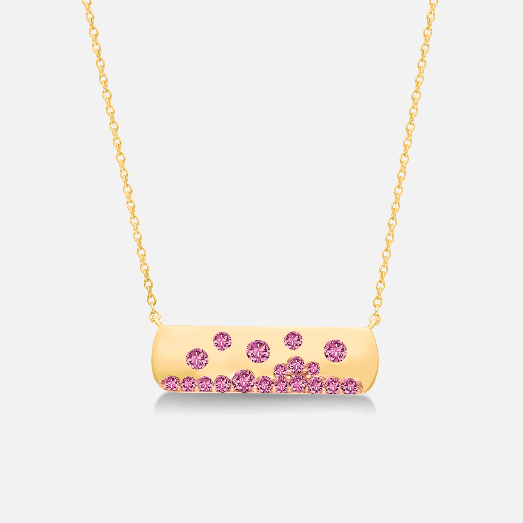 Blossoming Bubbles Bar Necklace Pink Sapphire