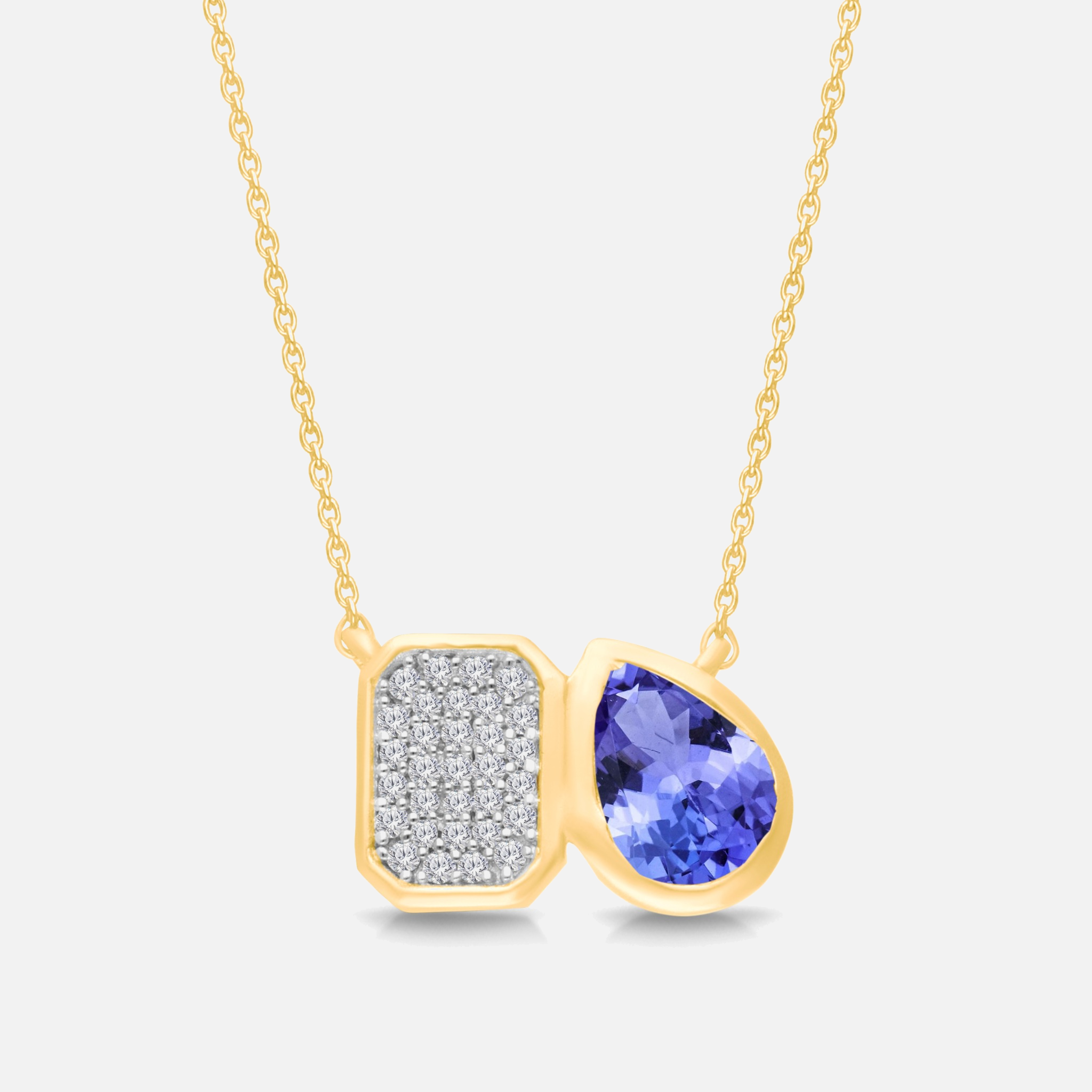 Perfect Pear Tanzanite & Diamond Necklace Tanzanite