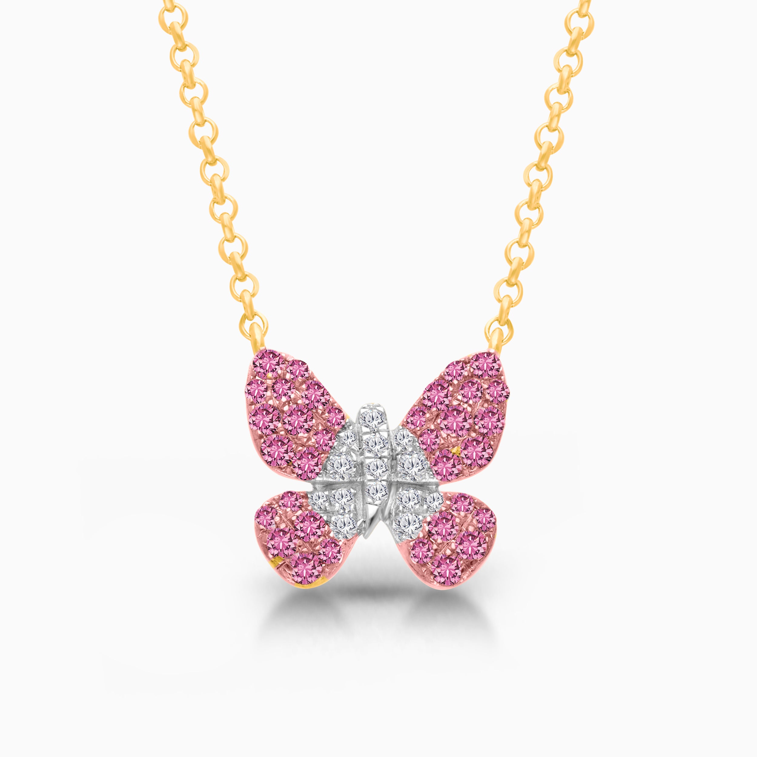 Pink Pave Butterfly Necklace