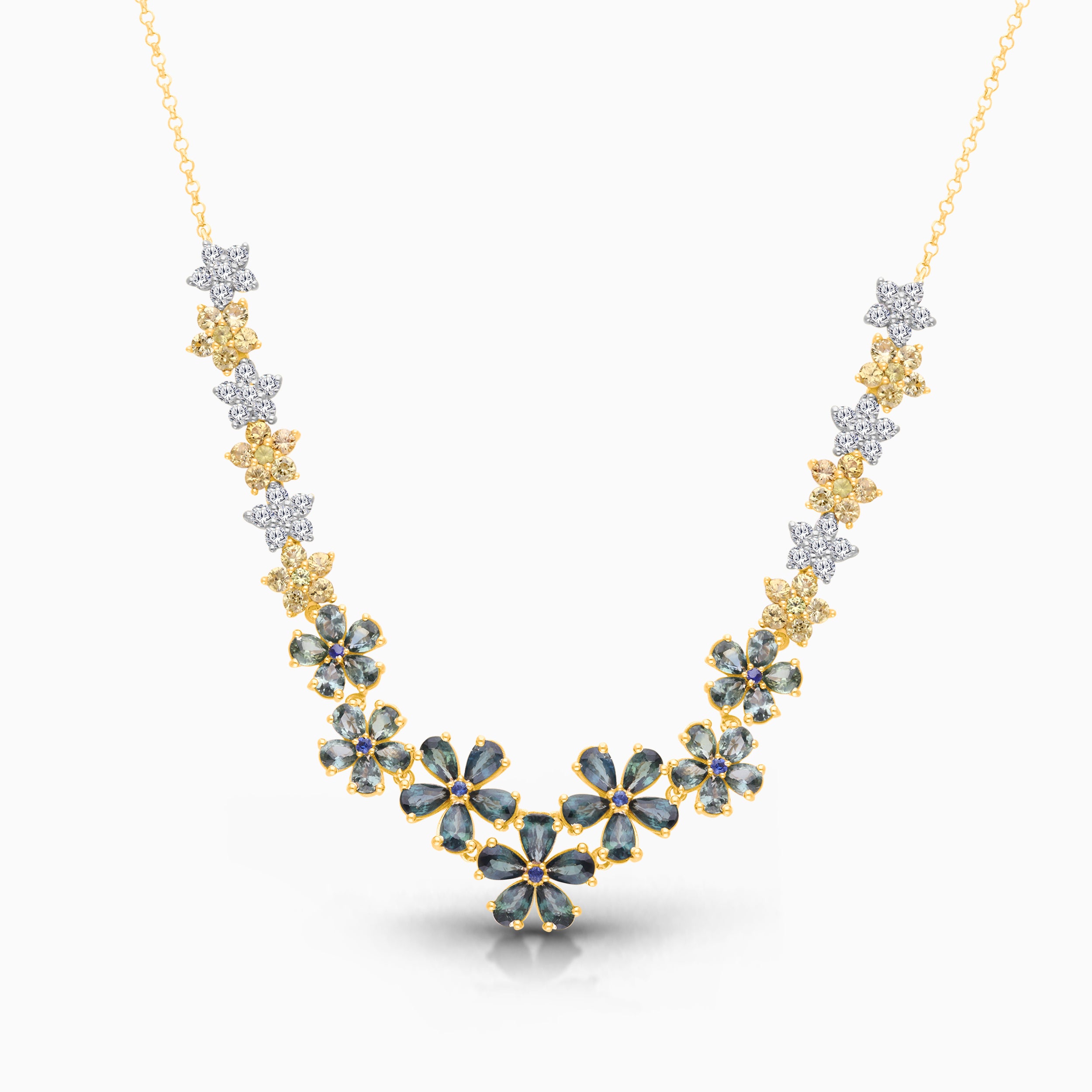 Field of flowers tennis necklace