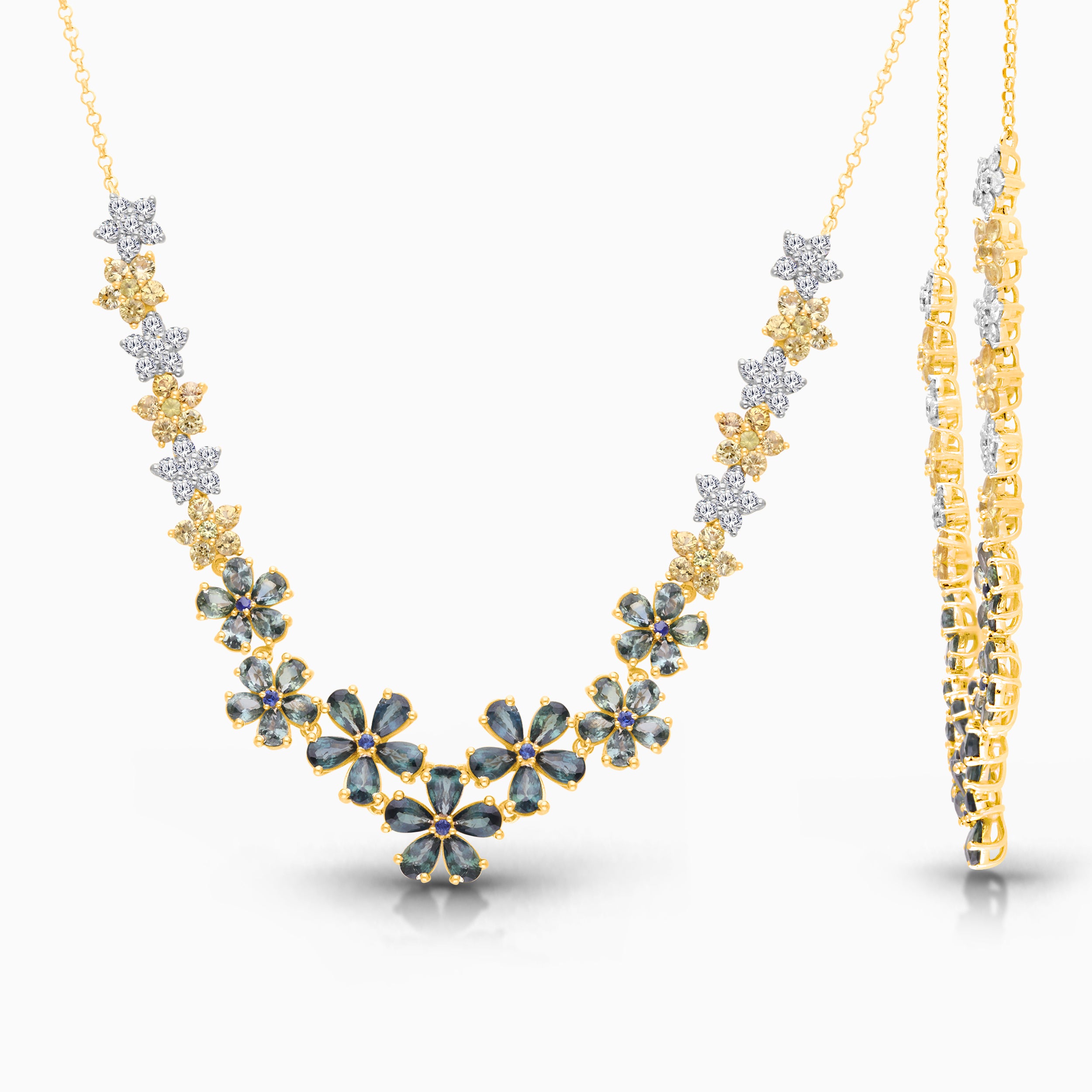 Field of flowers tennis necklace