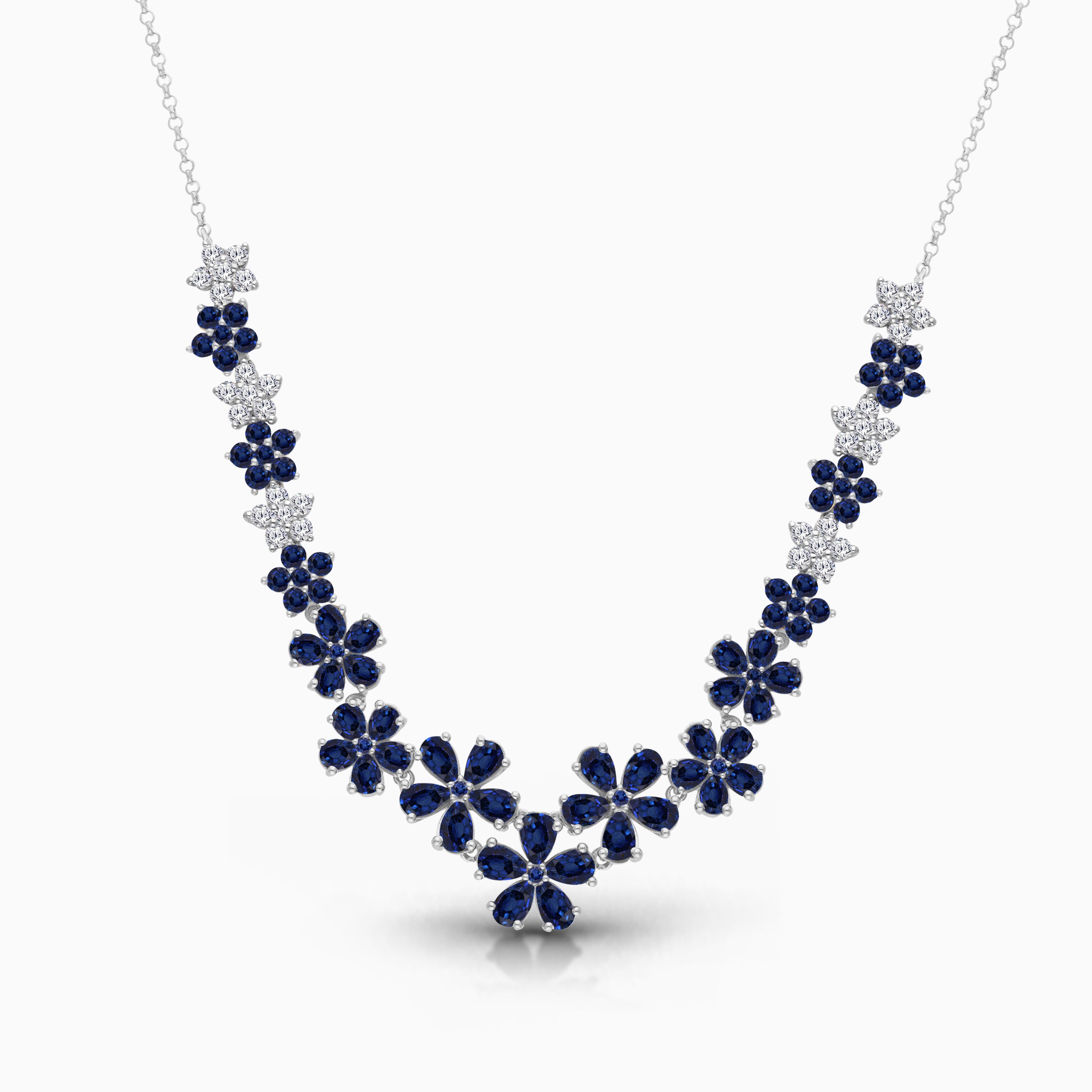 Sapphire Garden Tennis Necklace
