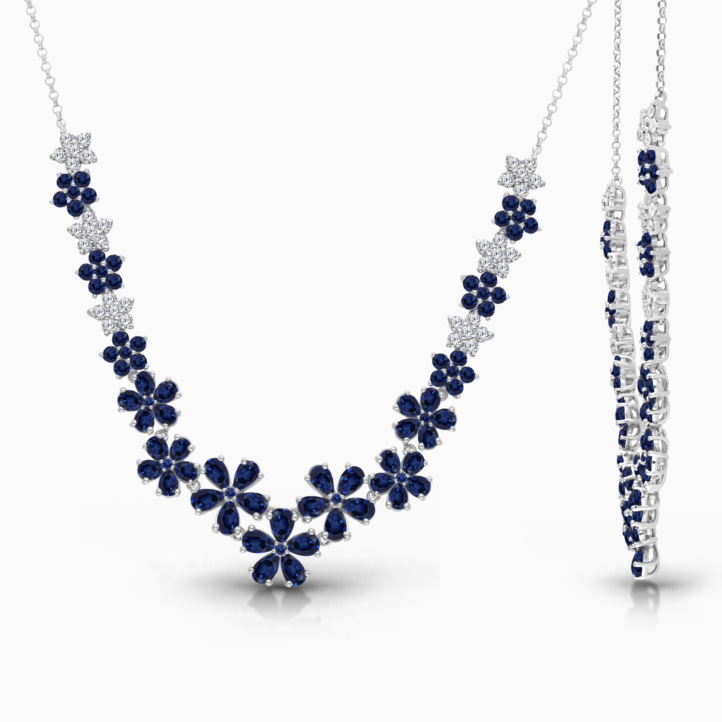 Sapphire Garden Tennis Necklace