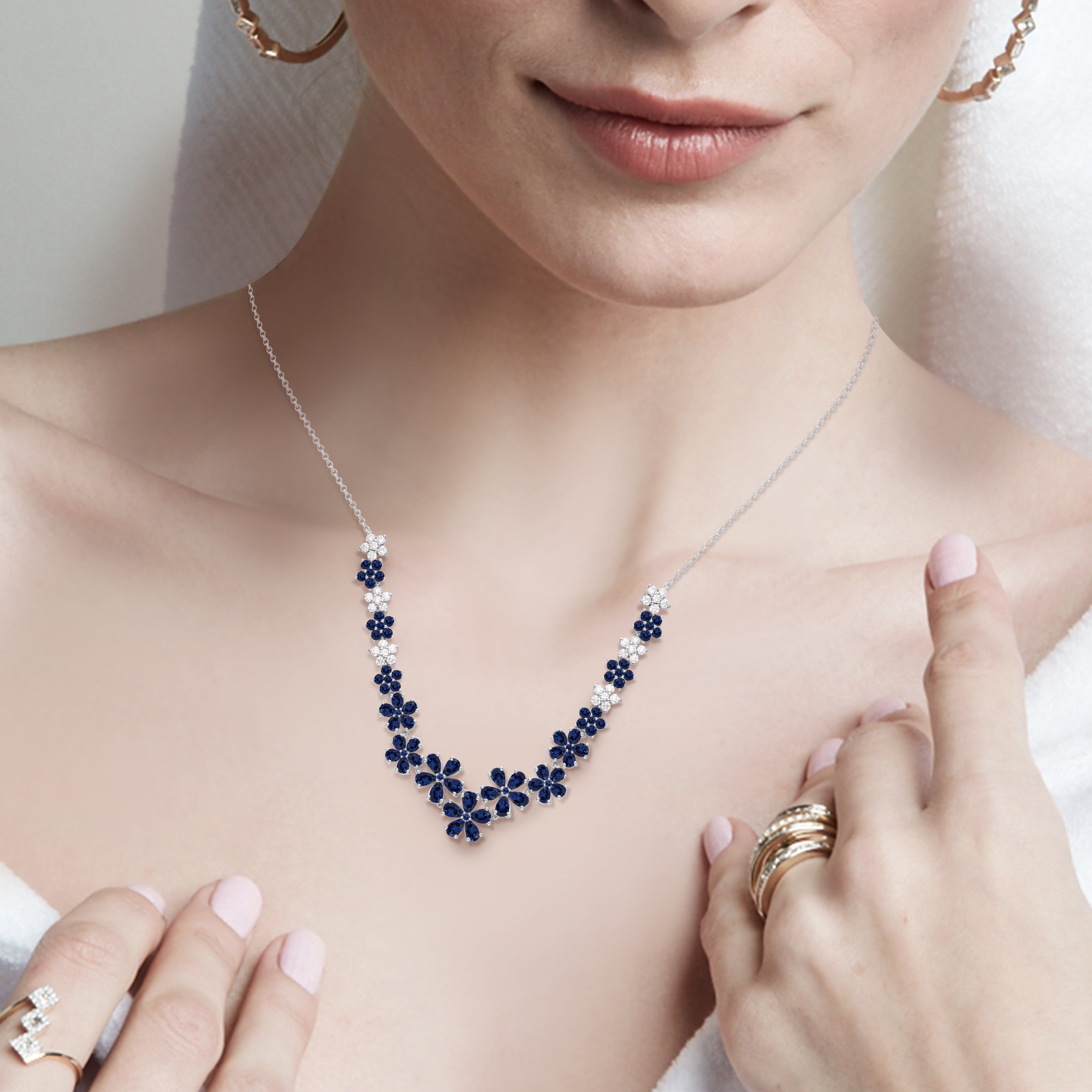 Sapphire Garden Tennis Necklace