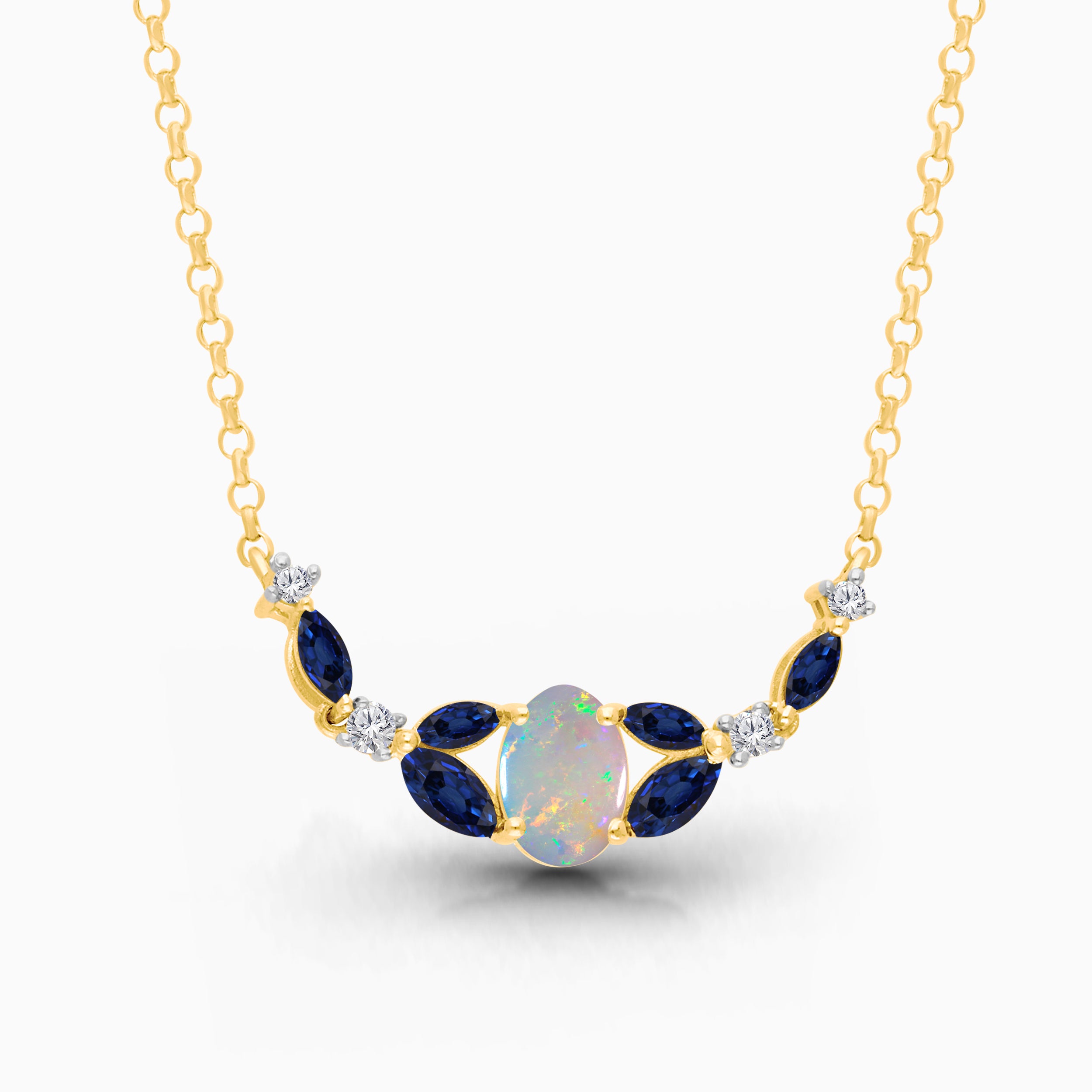 Opal Bloom Sapphire & Diamond Necklace
