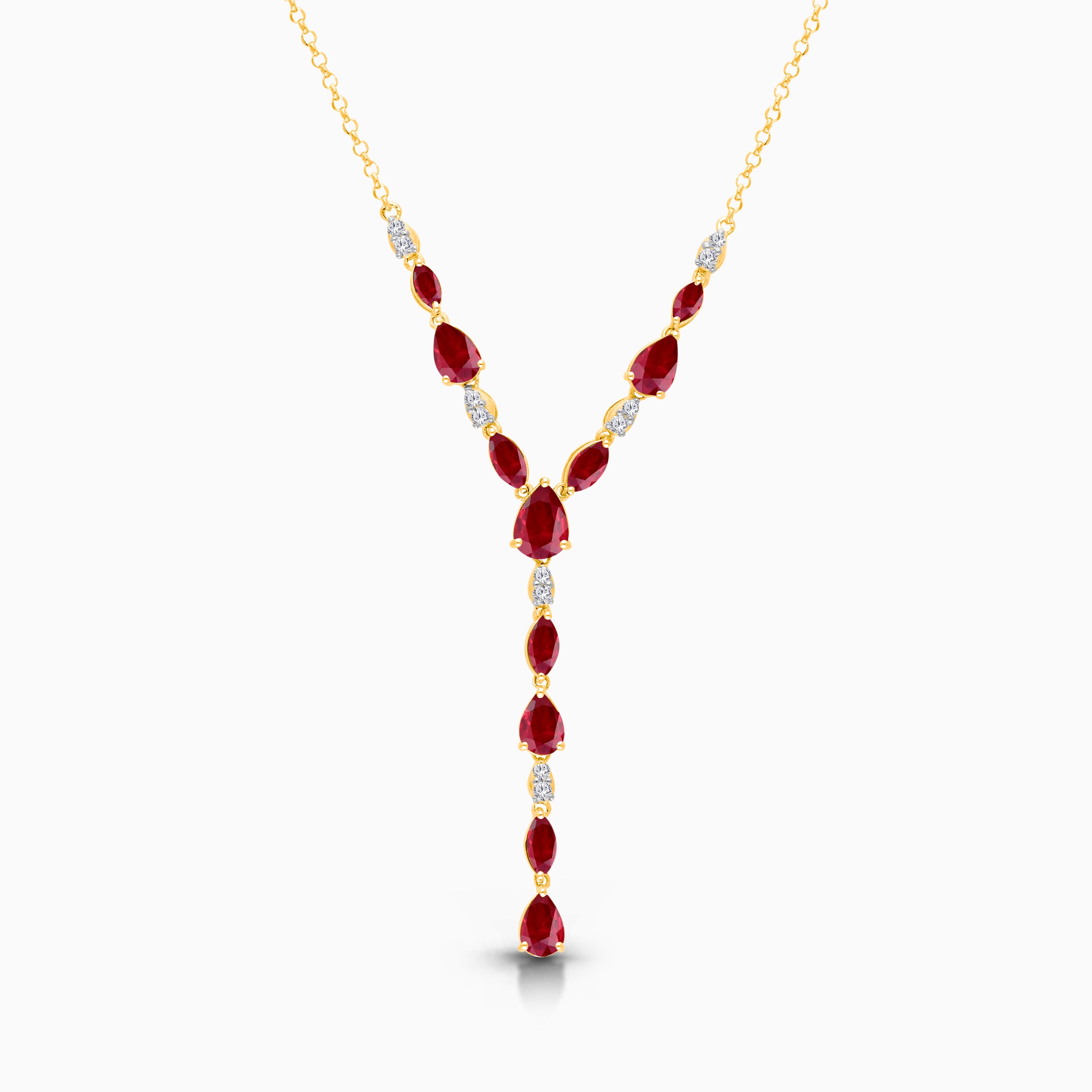 Dripping In Rubies Lariat Necklace