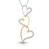 Tri-Tone Gold Diamond Eternal Heart Pendant ETERNAL