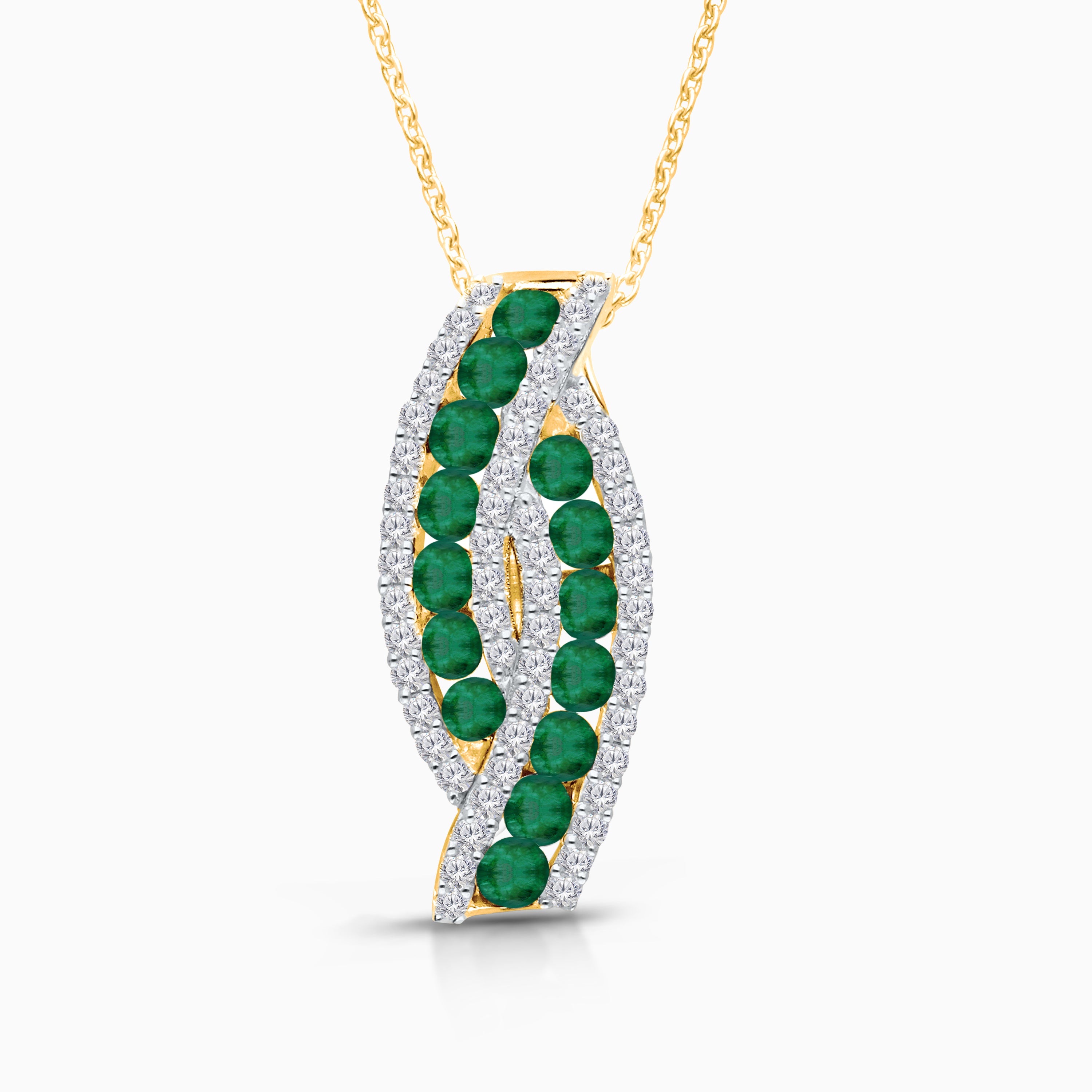 Crossover Emerald & Diamond Pendant
