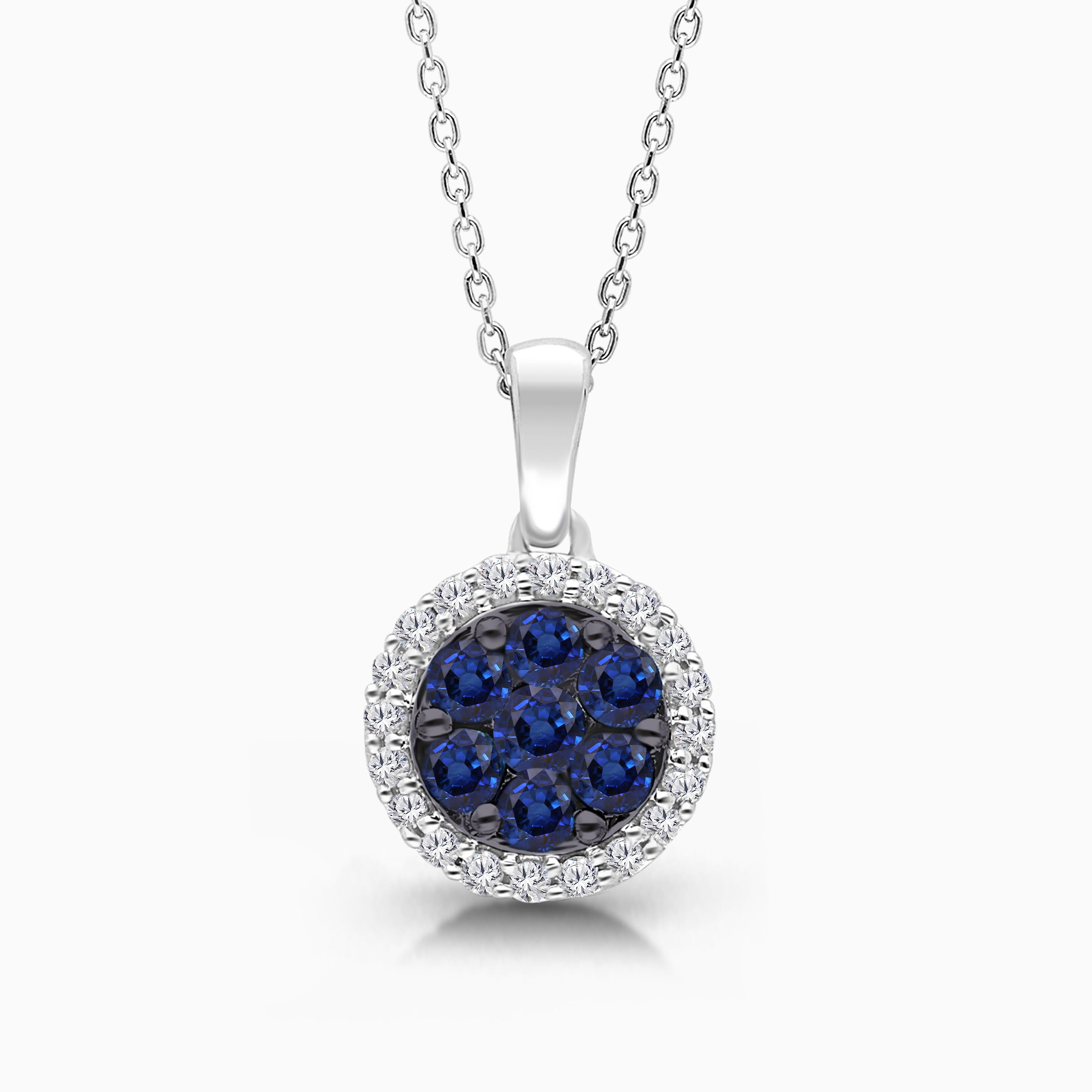 Sapphire & Diamond Cluster Pendant