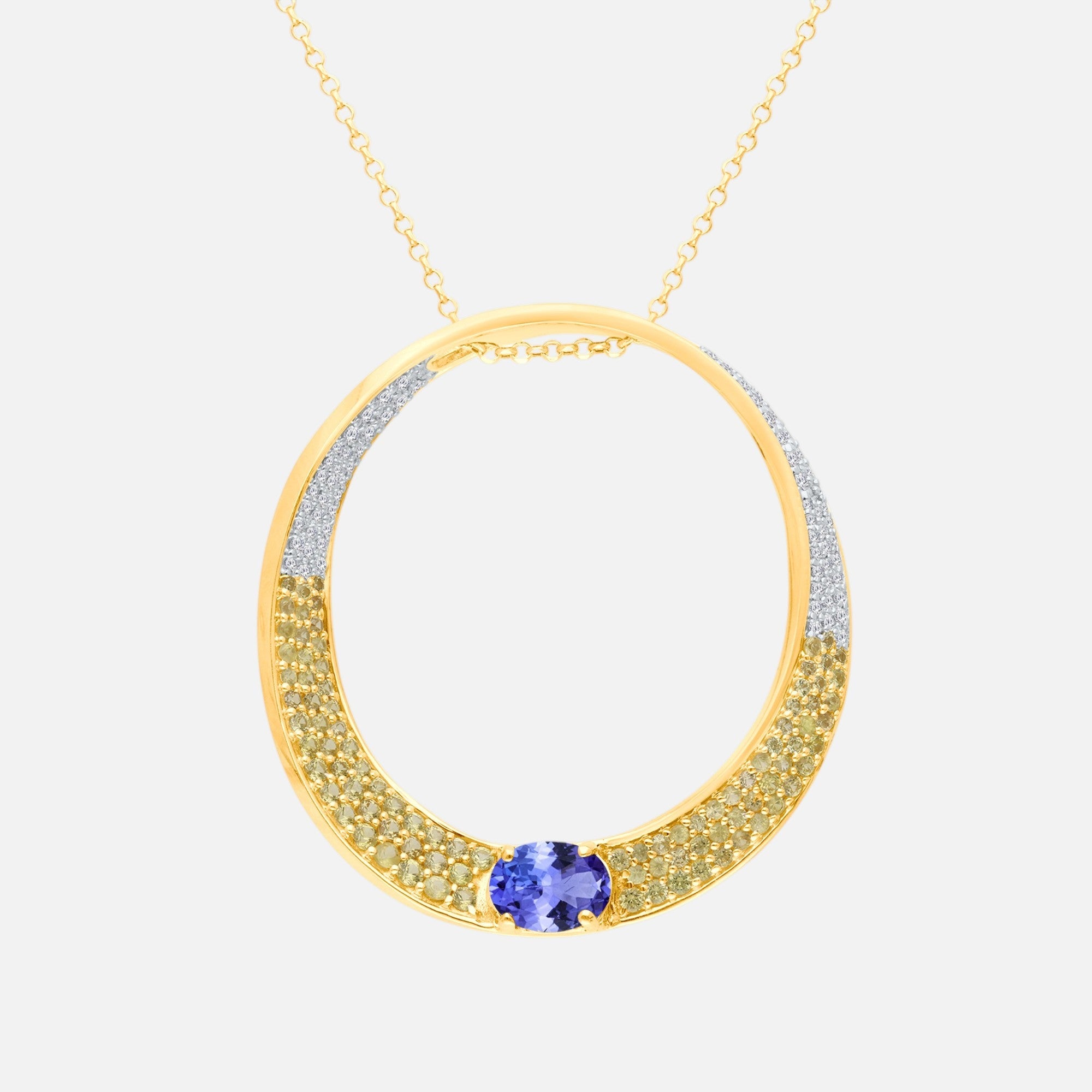 Over the Moon Tanzanite & Diamond Necklace Tanzanite