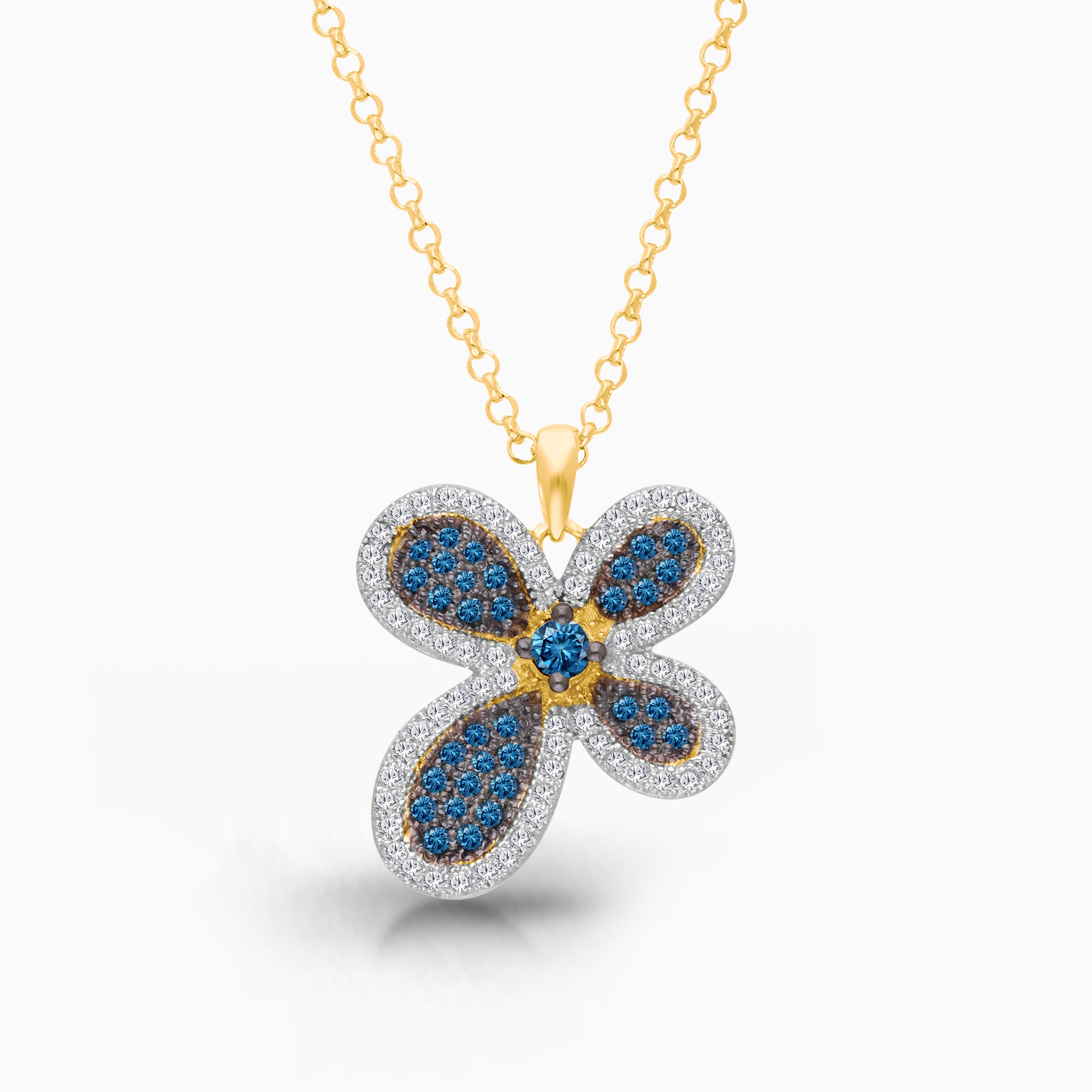 Ocean Petals Blue Diamond Necklace