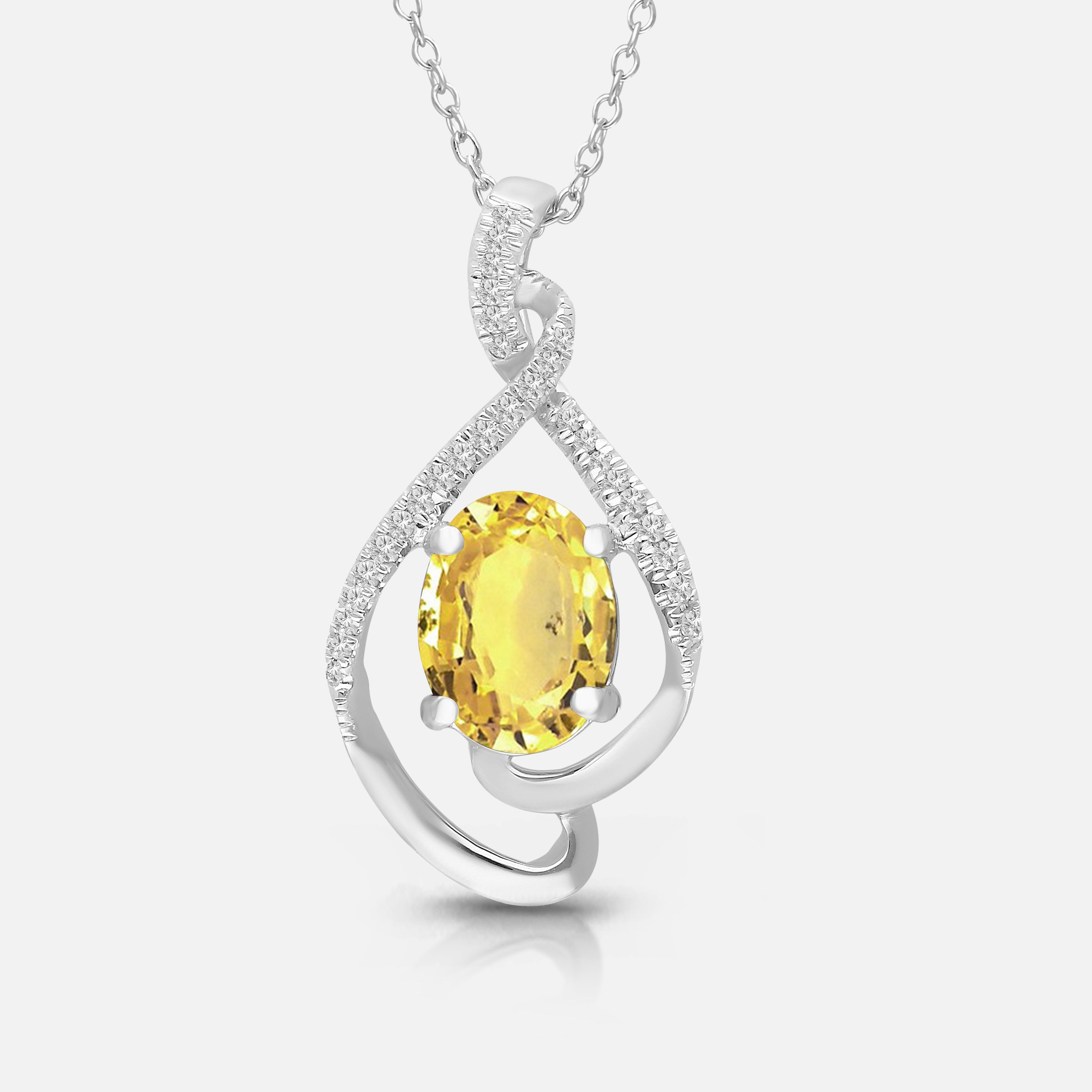 Amber Lit Sapphire Necklace