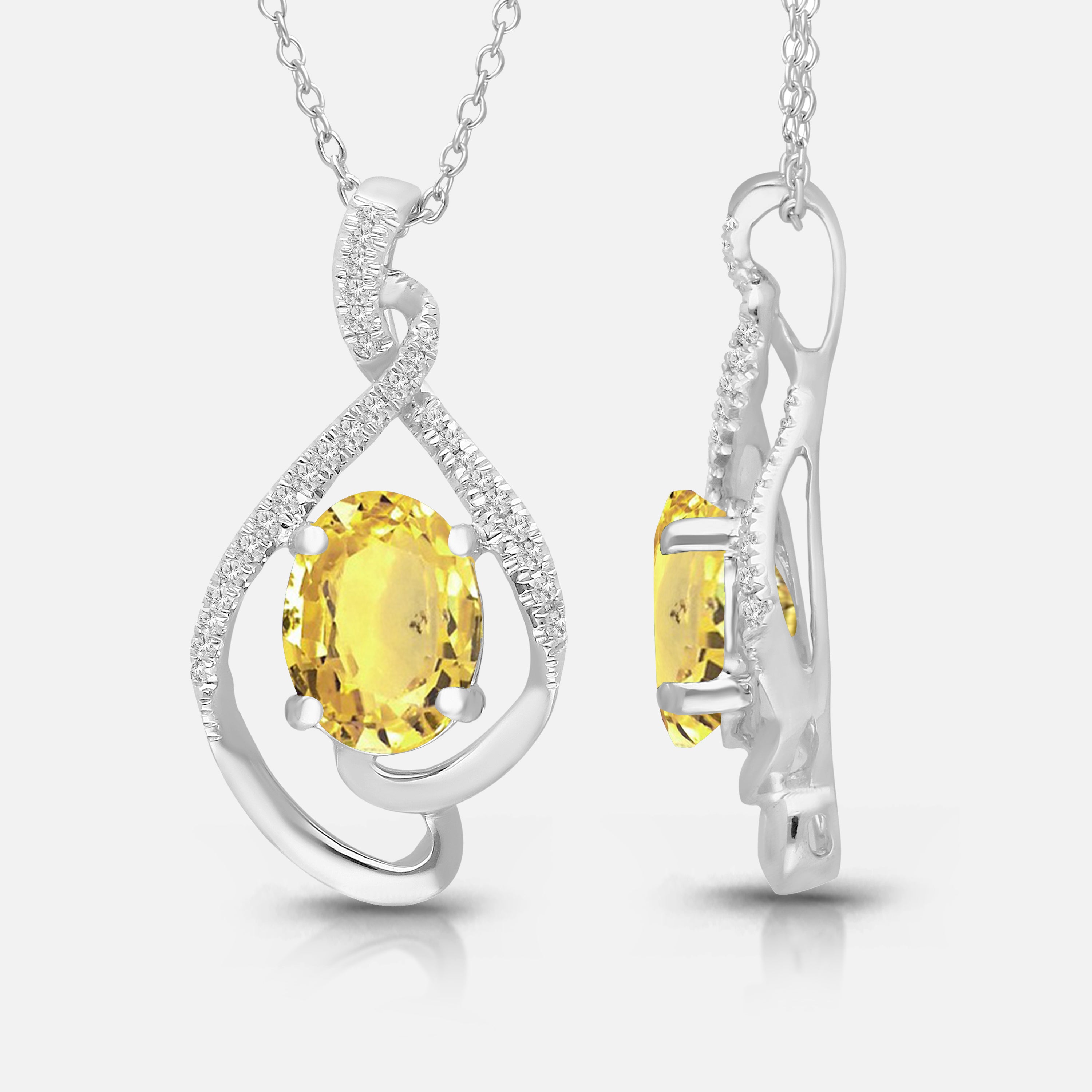 Amber Lit Sapphire Necklace