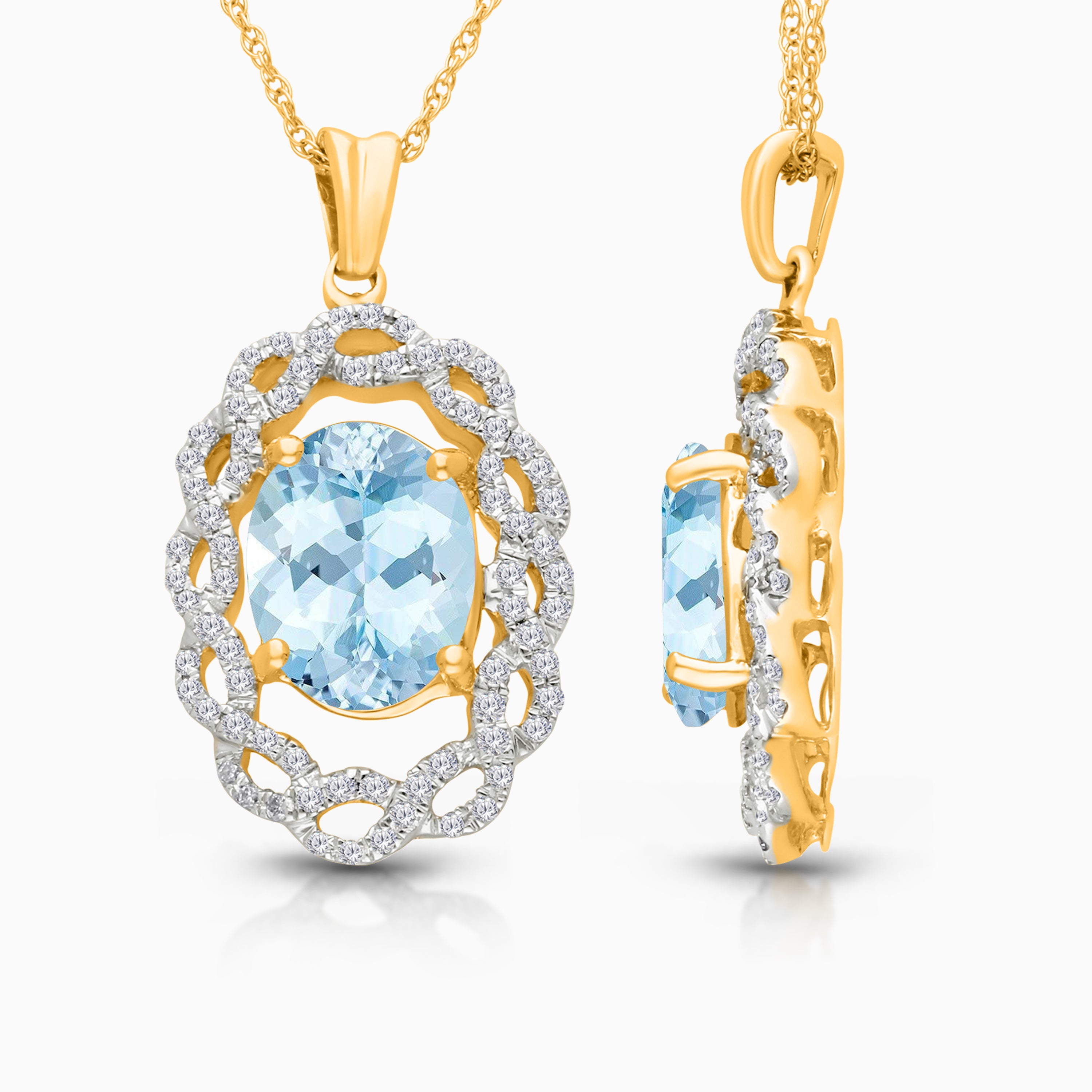 Swirling Tides Aquamarine Necklace