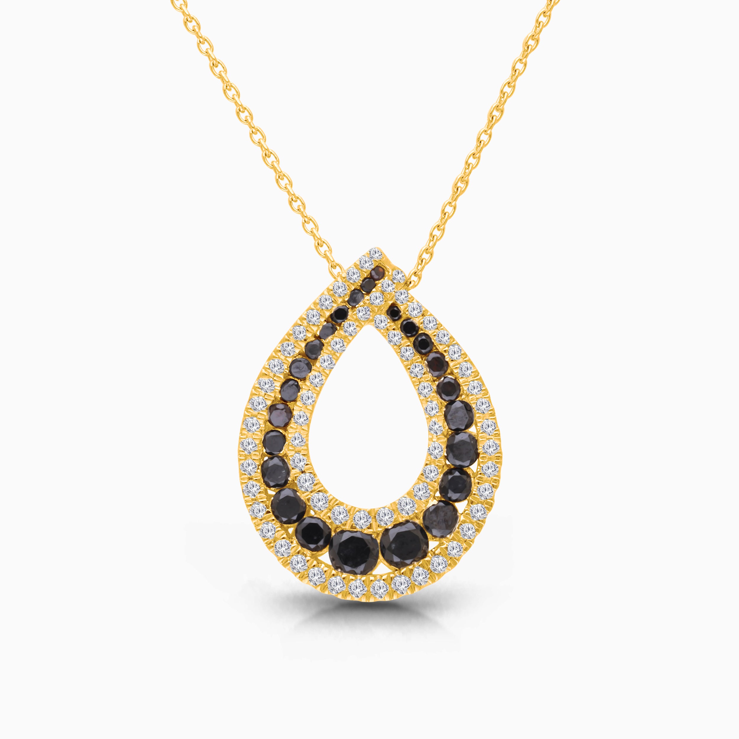 Black & White Diamond Swirl Necklace